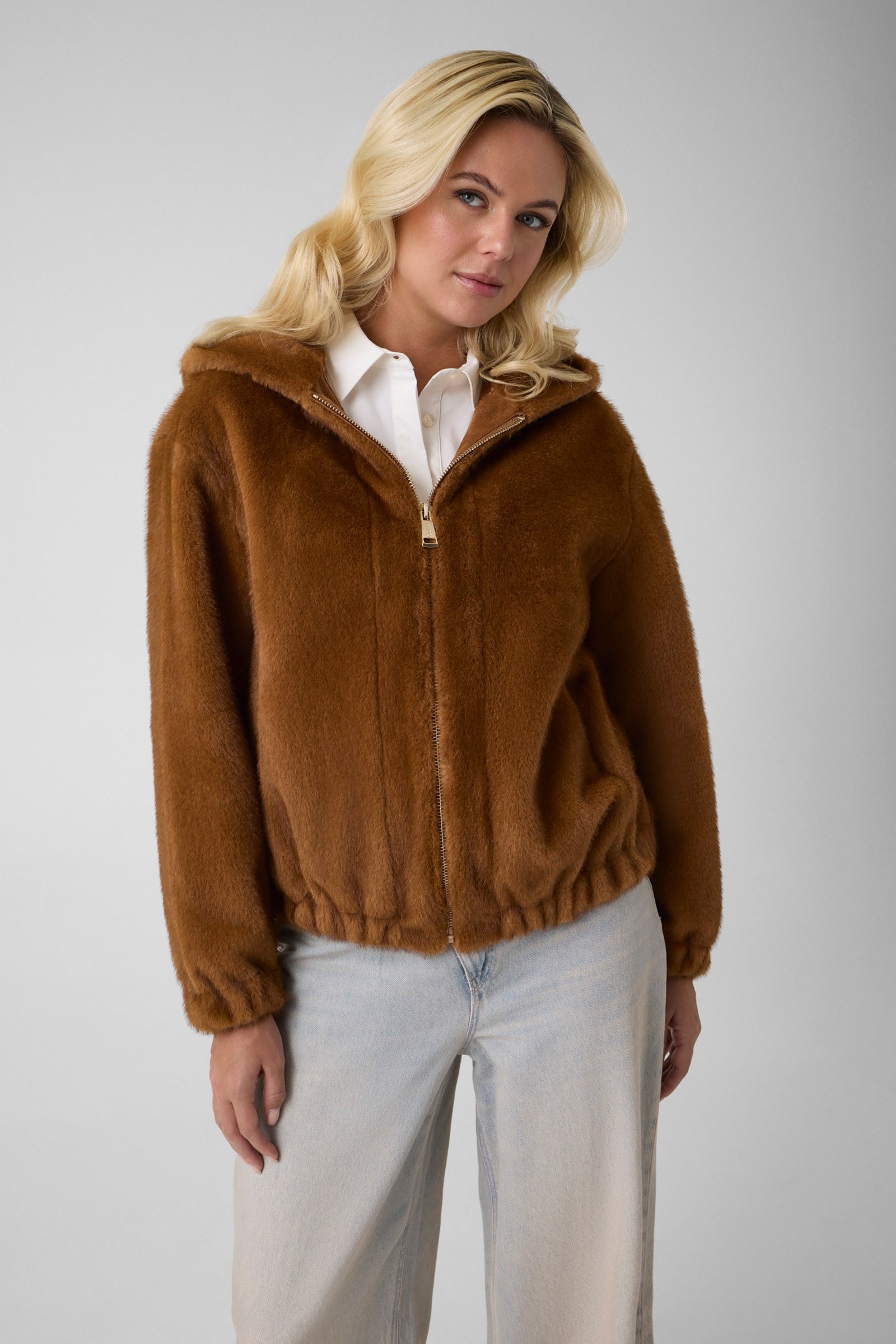 Guess Hoodiejas Van Imitatiebont