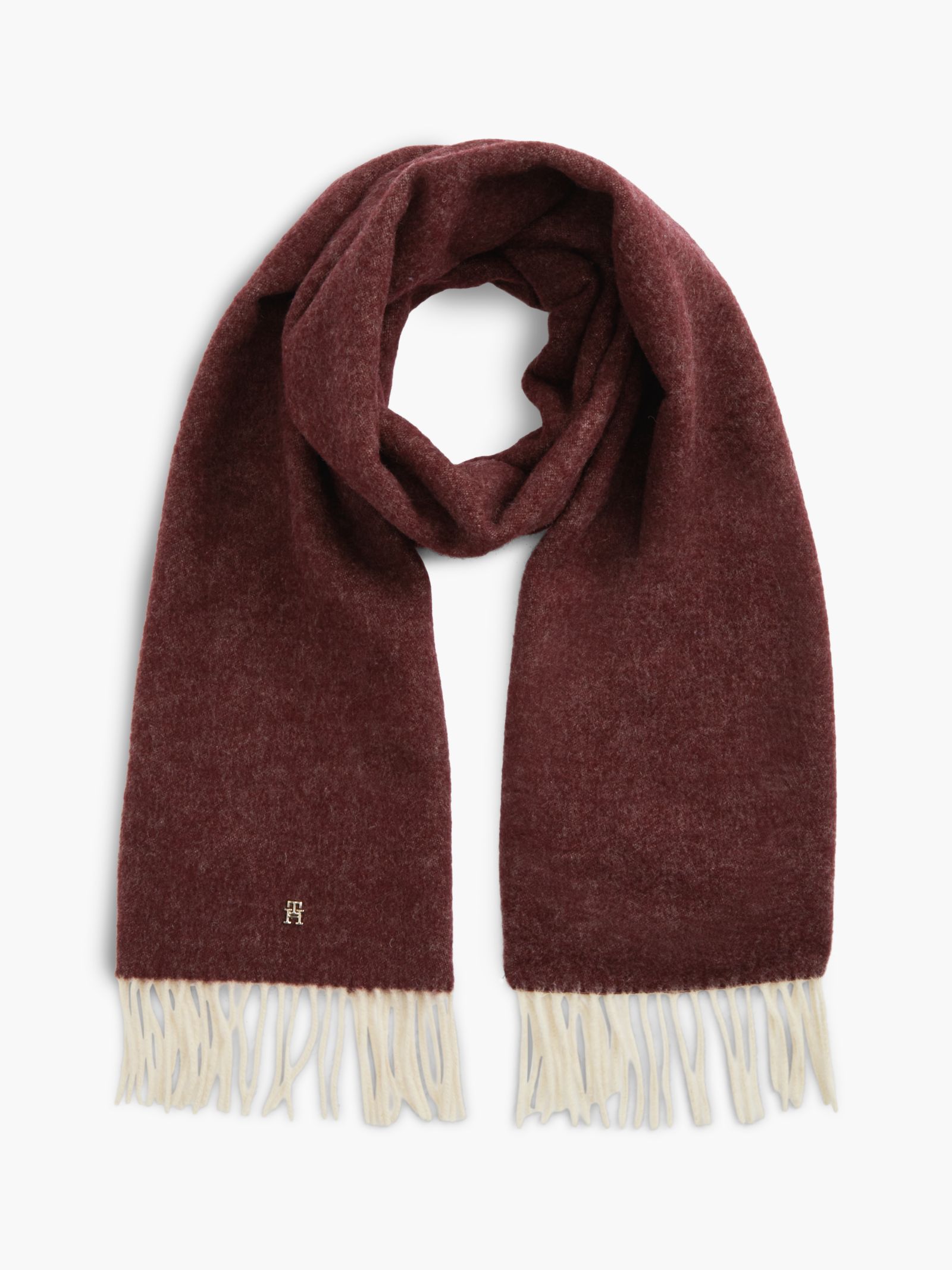Tommy Hilfiger Chic sjaal van zuivere wol in bruin