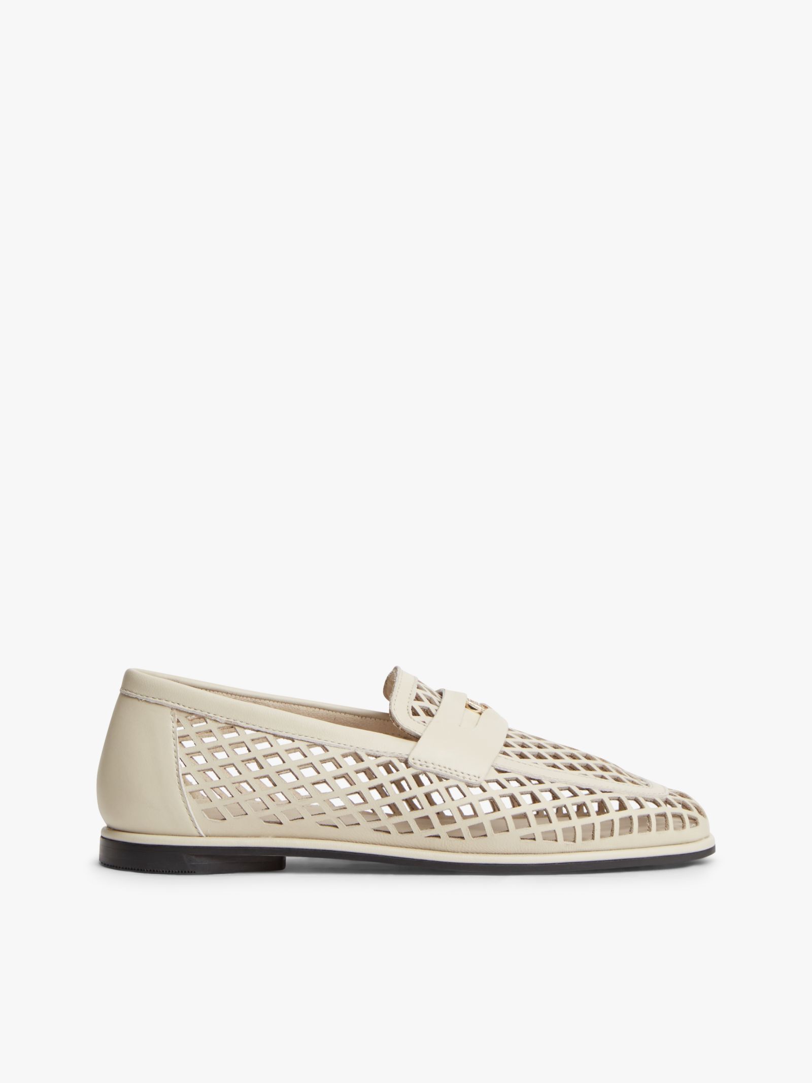 Tommy Hilfiger Penny loafer van leer met uitsnijdingen in beige