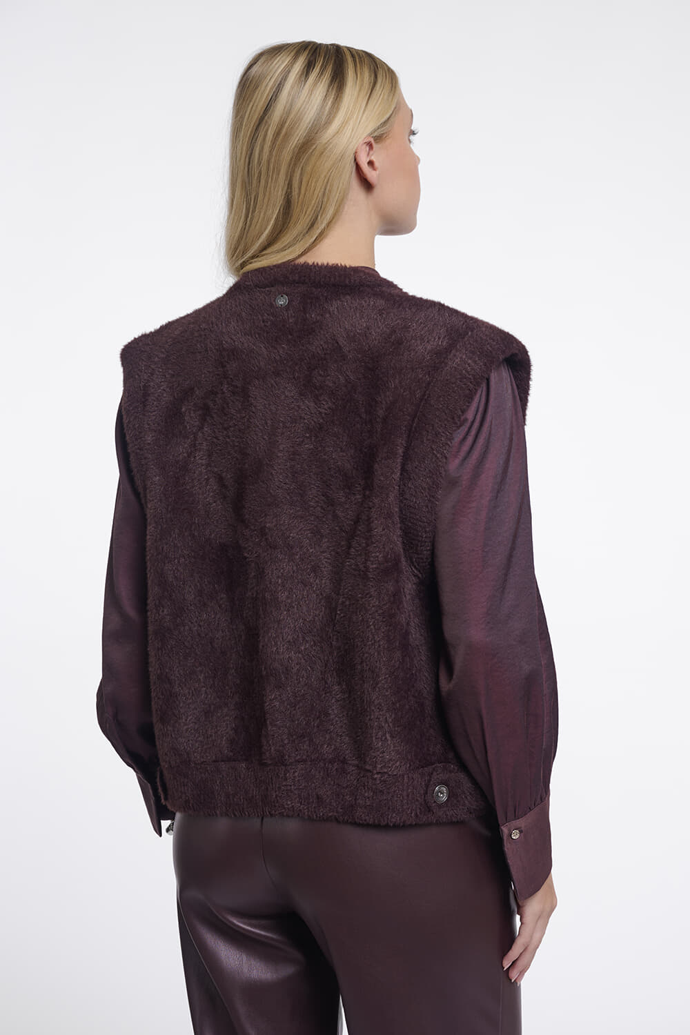 Rino & Pelle Rino & Pelle Short waistcoat Bordeaux dames