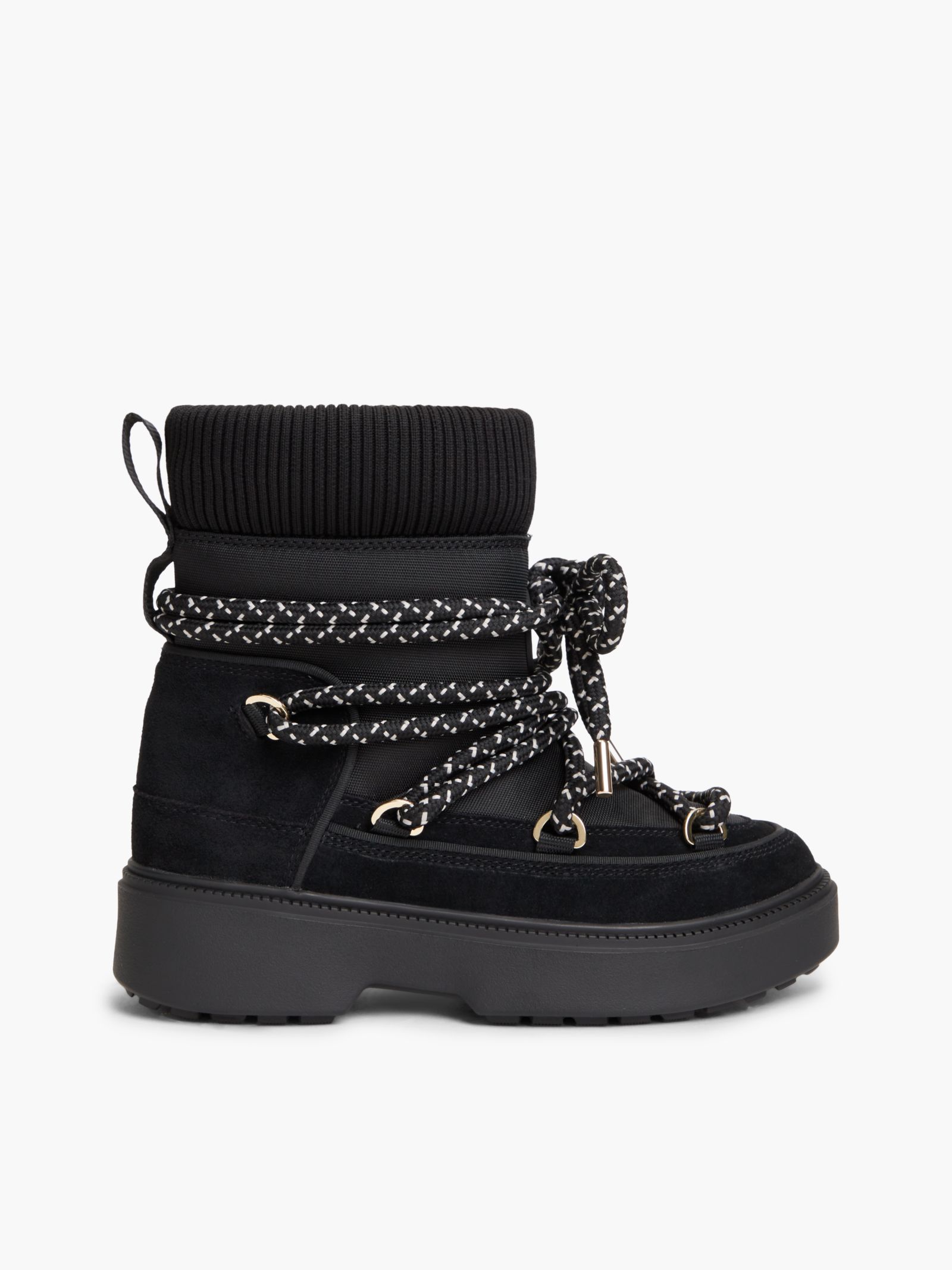 Tommy Hilfiger Waterbestendige snowboot met veters en profielzool