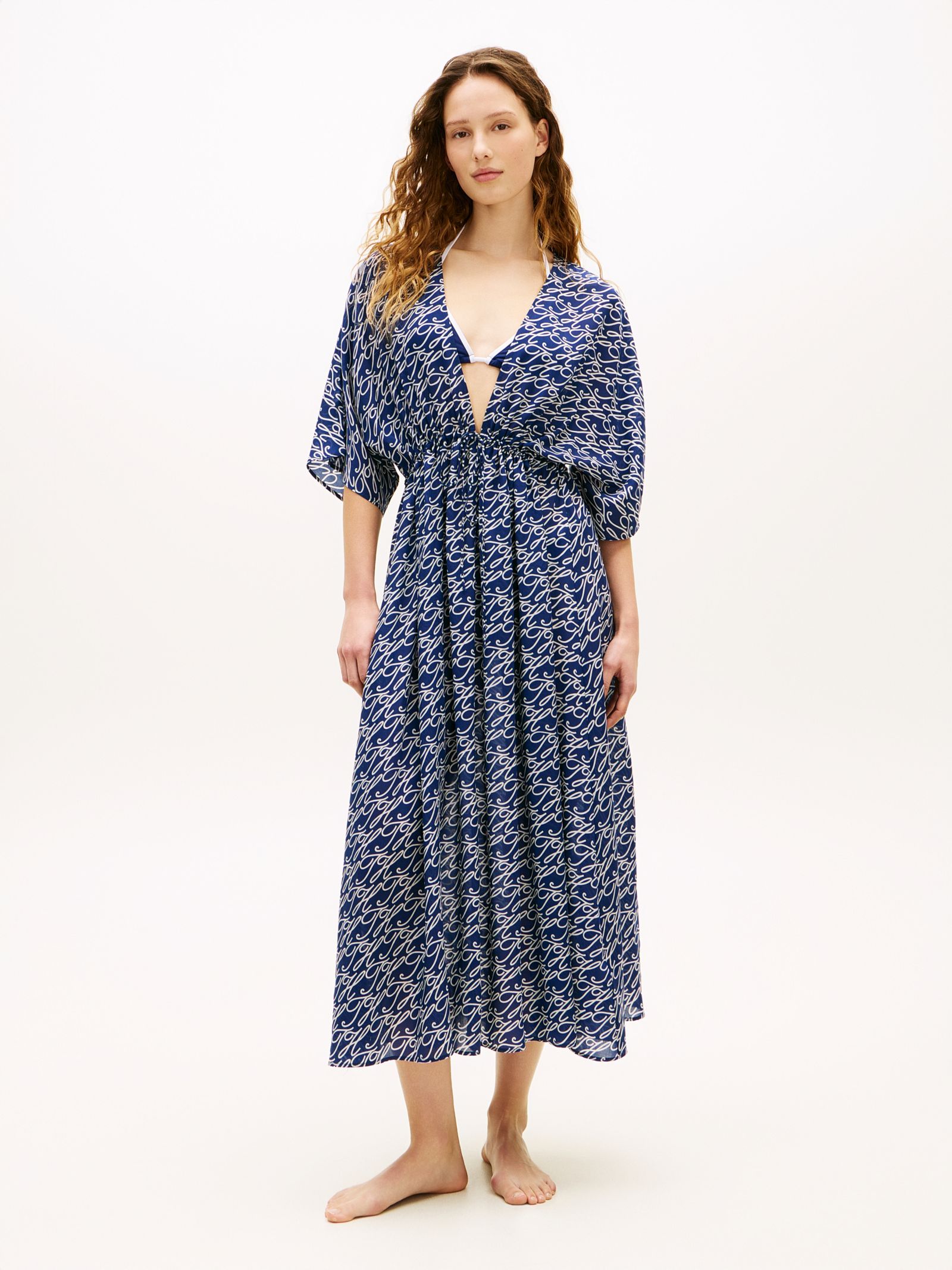 Tommy Hilfiger Kaftan met lage V Hals en print