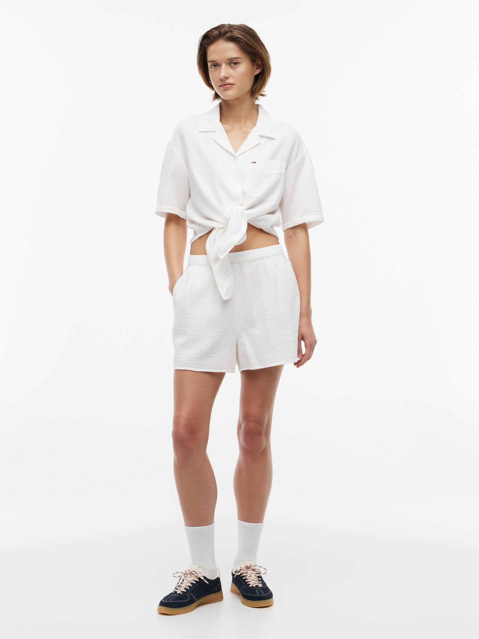 Tommy Jeans Relaxed Short met kreukeltextuur in wit