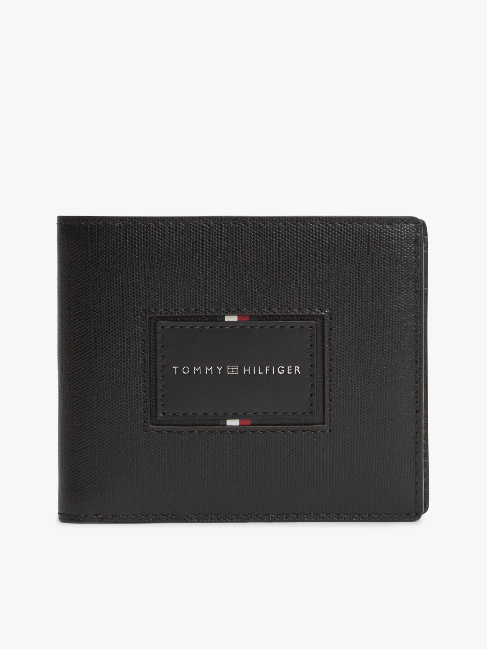 Tommy Hilfiger Leren bifold portemonnee met kaviaarstructuur