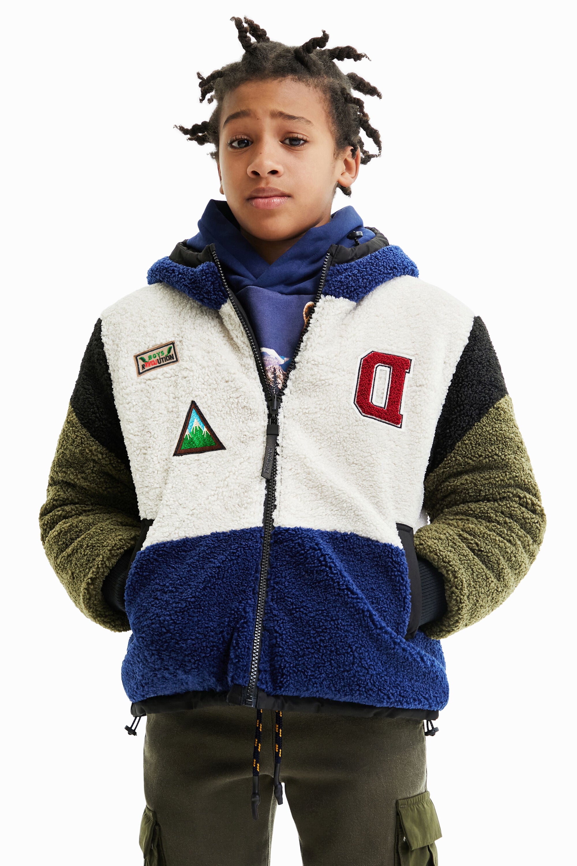 Desigual Omkeerbaar oversized jack met schapenvacht