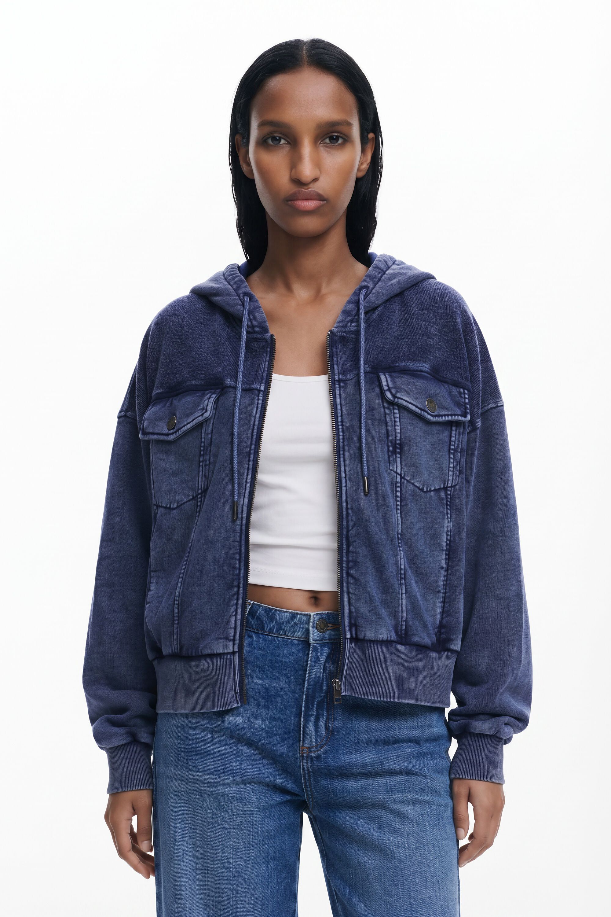 Desigual Sweatshirt met denimprint