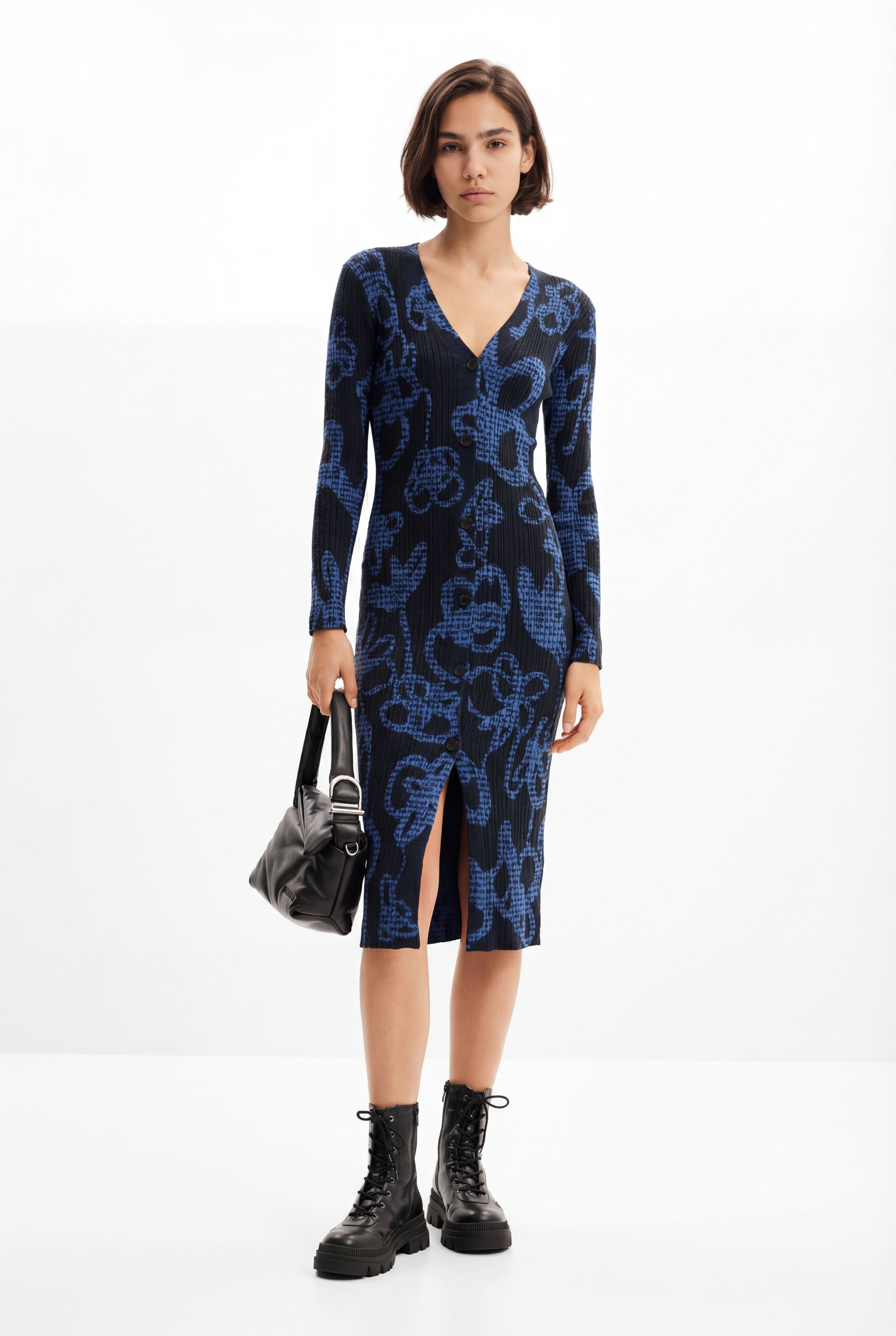 Desigual Gebreide midi-jurk bloemen