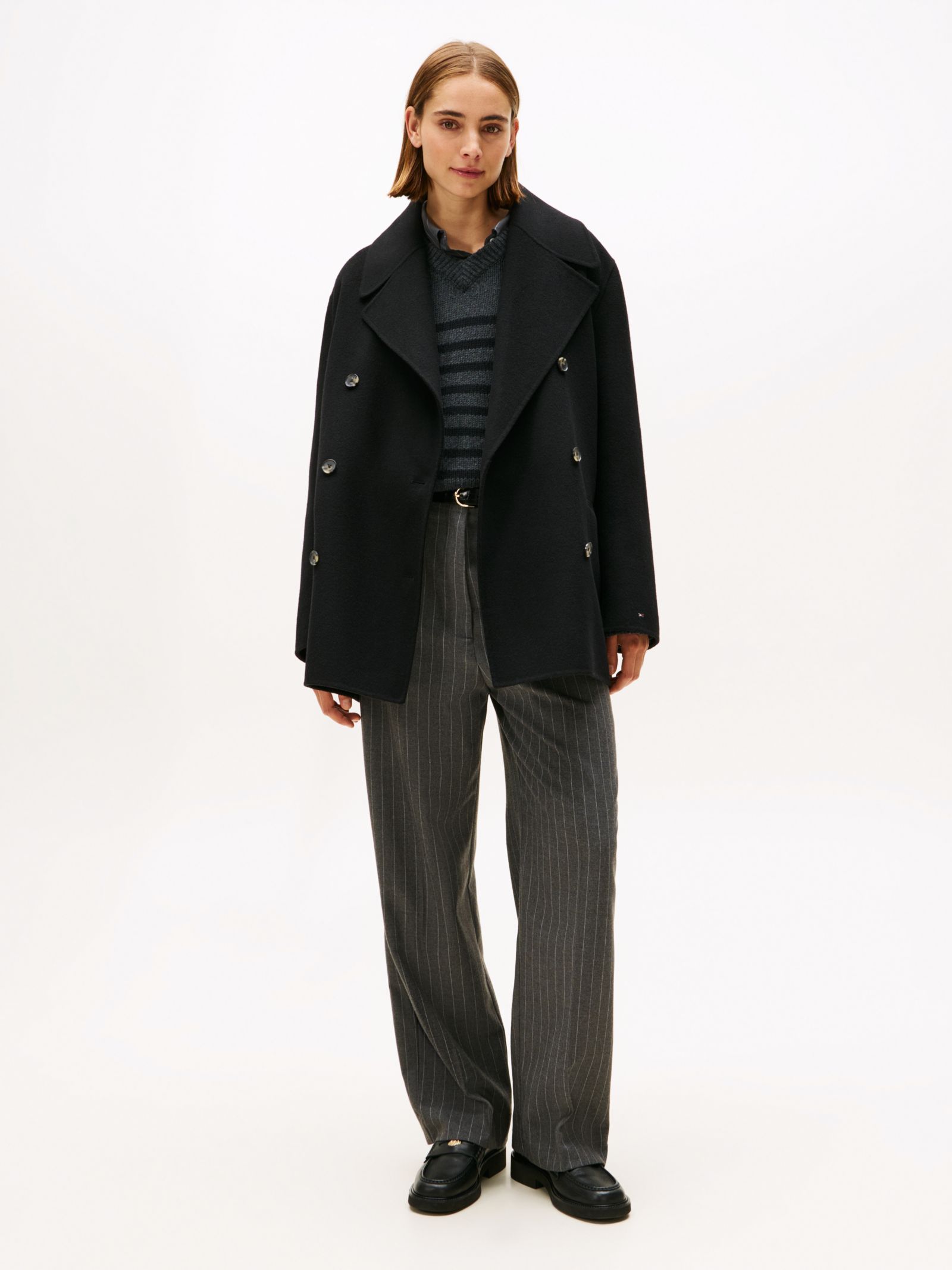 Tommy Hilfiger oversized straight broek met krijtstreep