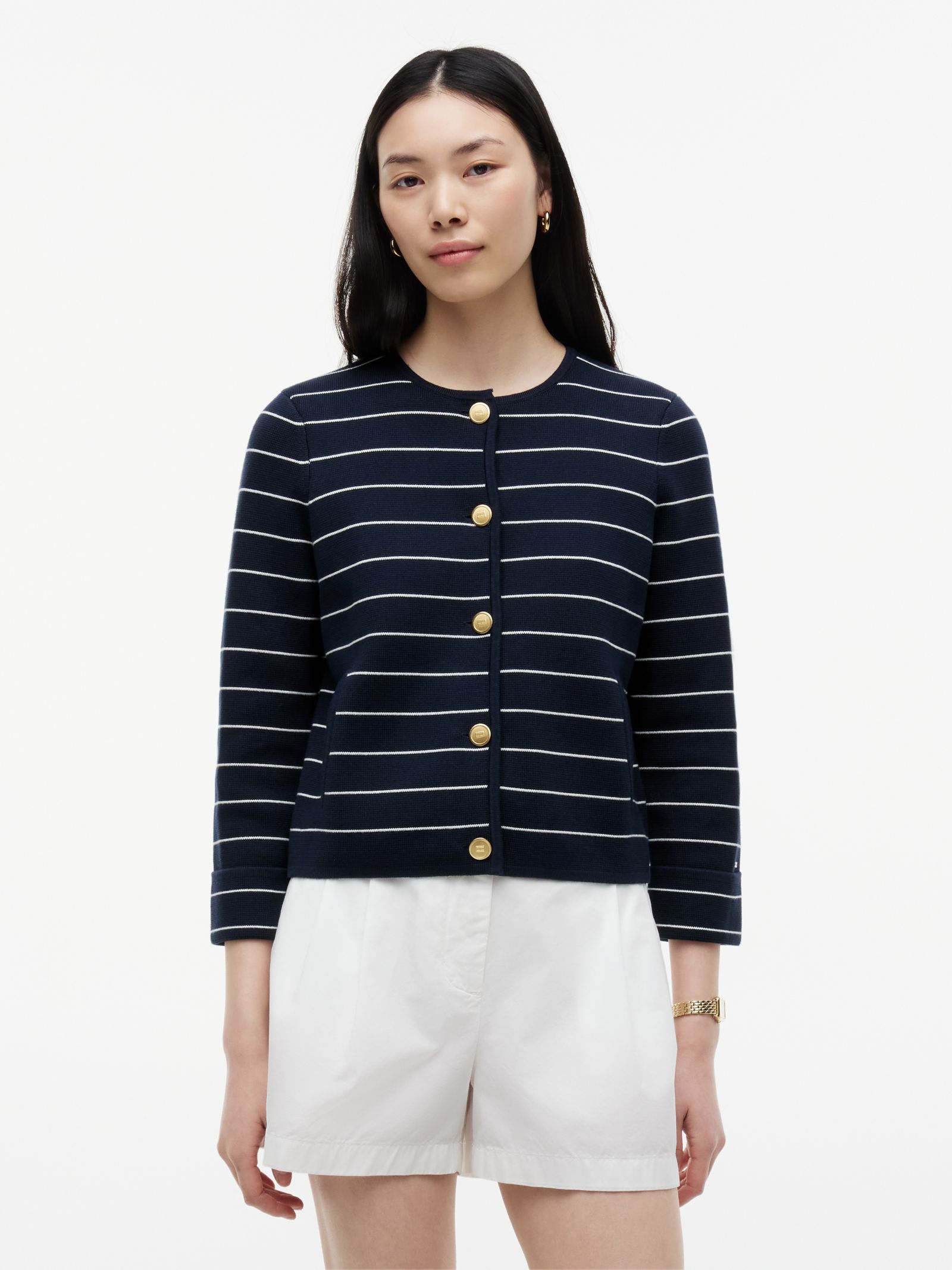 Tommy Hilfiger Boxy Fit vest met goudkleurige knopen