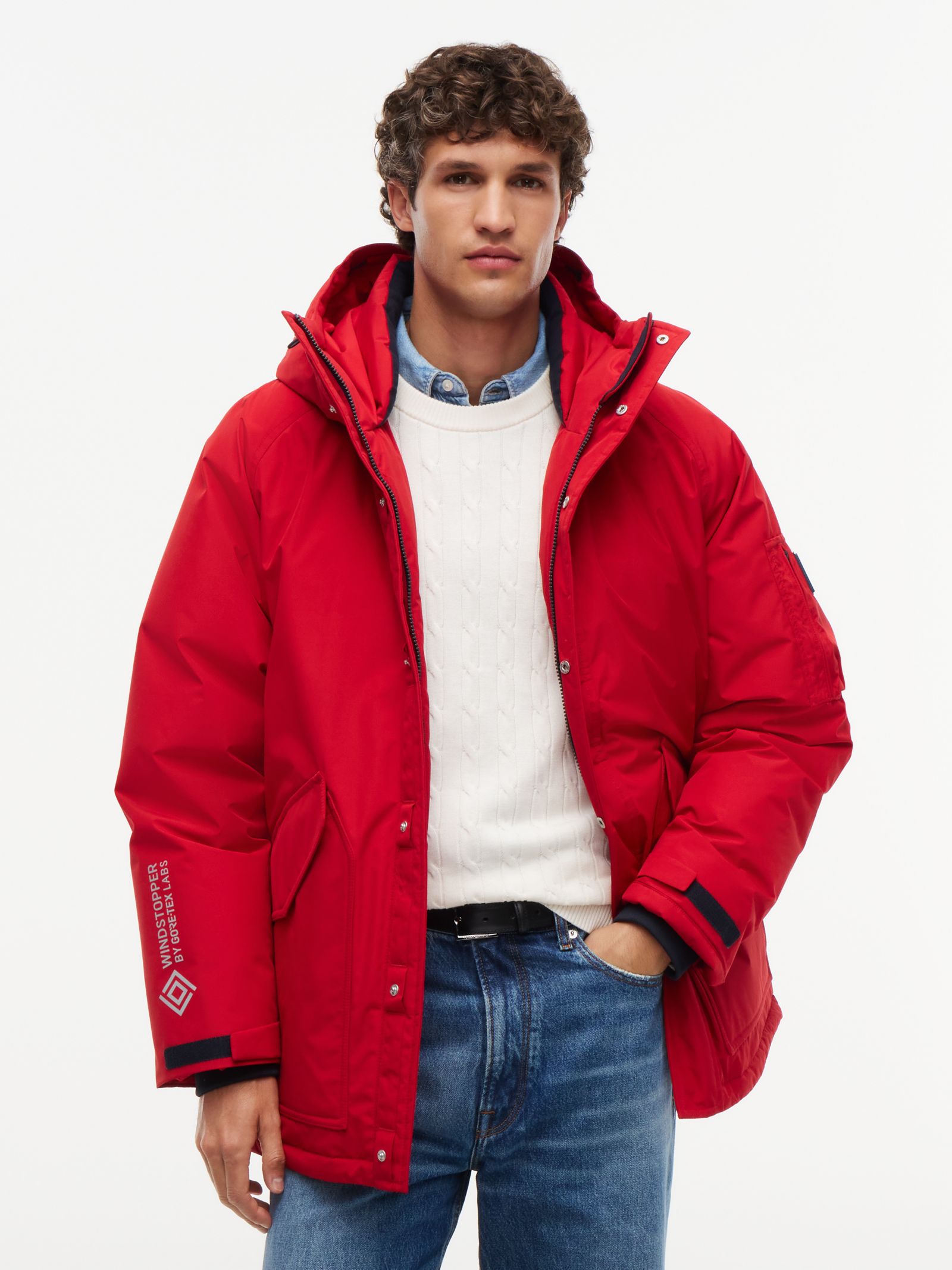 Tommy Hilfiger Parka met capuchon en dons in rood
