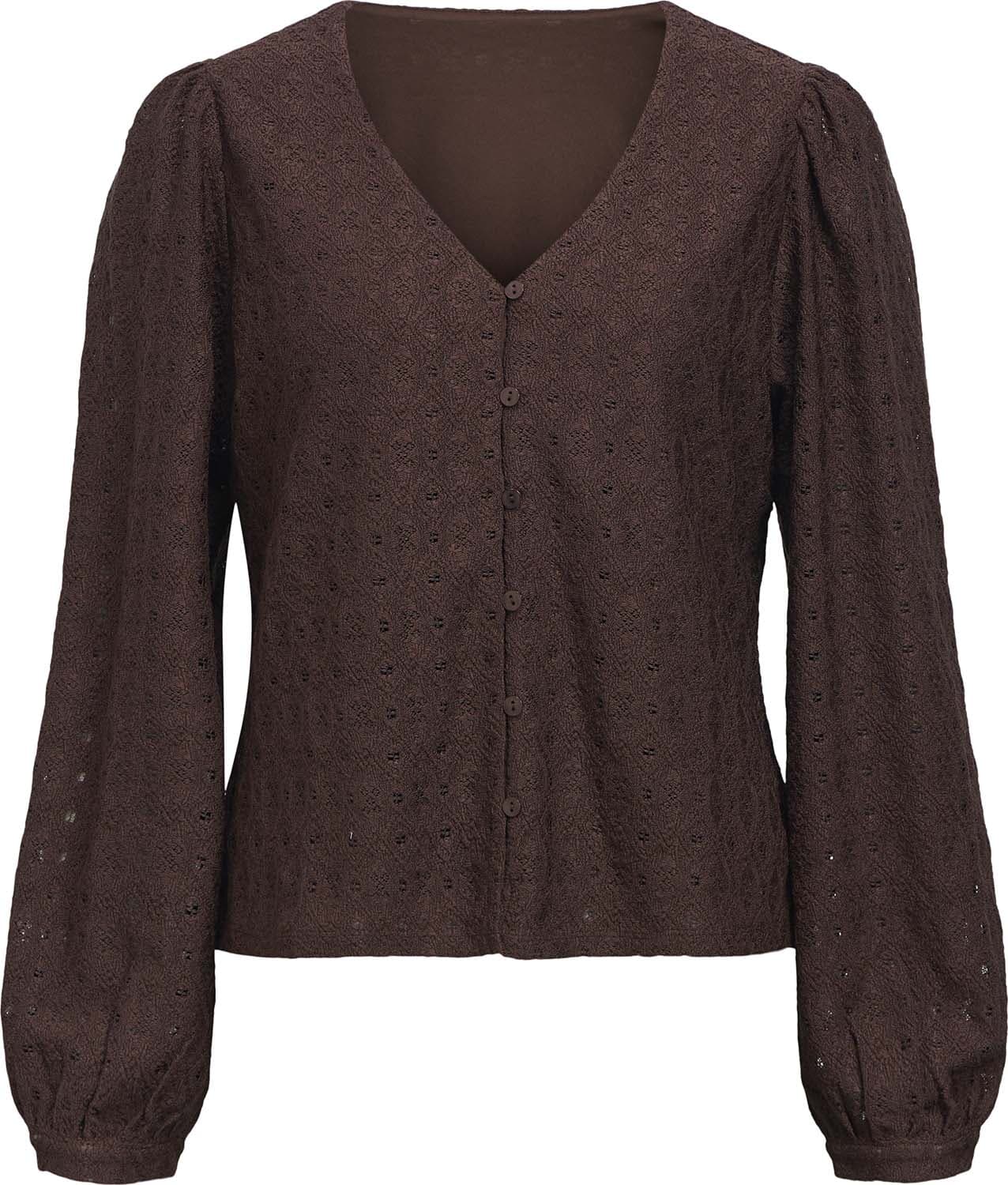 Object Top Laila V-neck Bruin dames