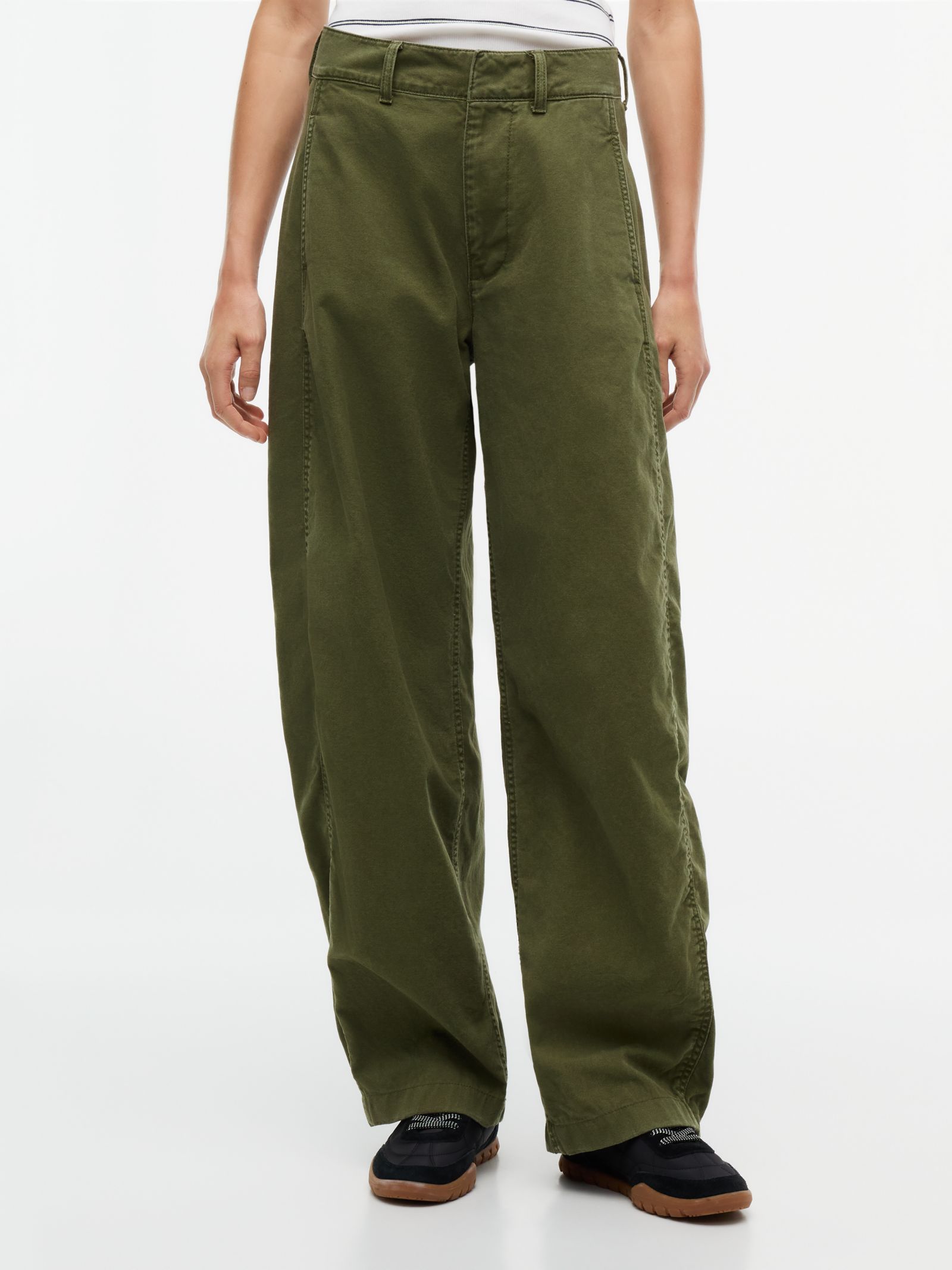 Tommy Jeans Oxford broek met barrel leg in groen