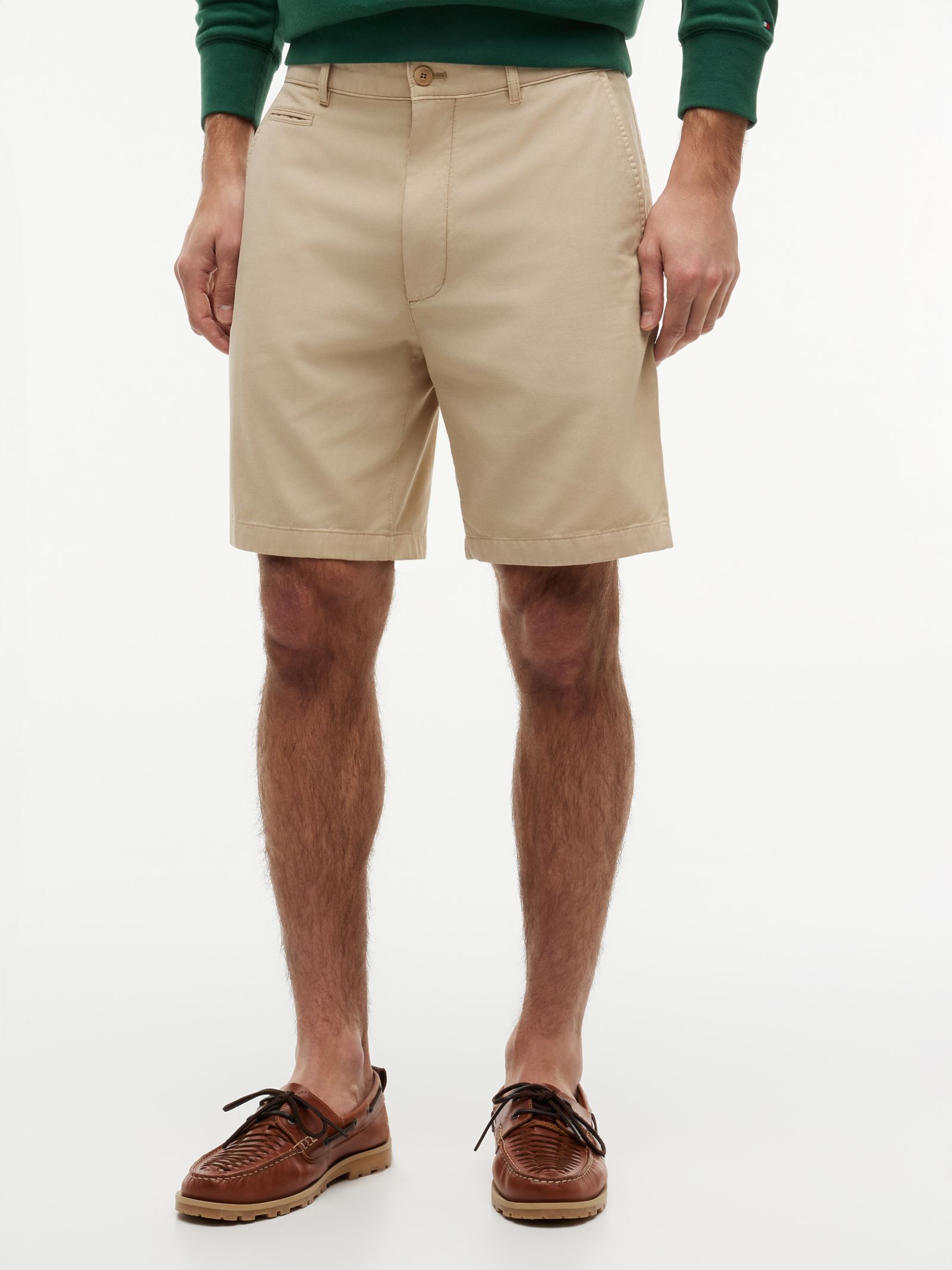 Tommy Hilfiger Dover Regular Straight Chinoshort met wassing in beige