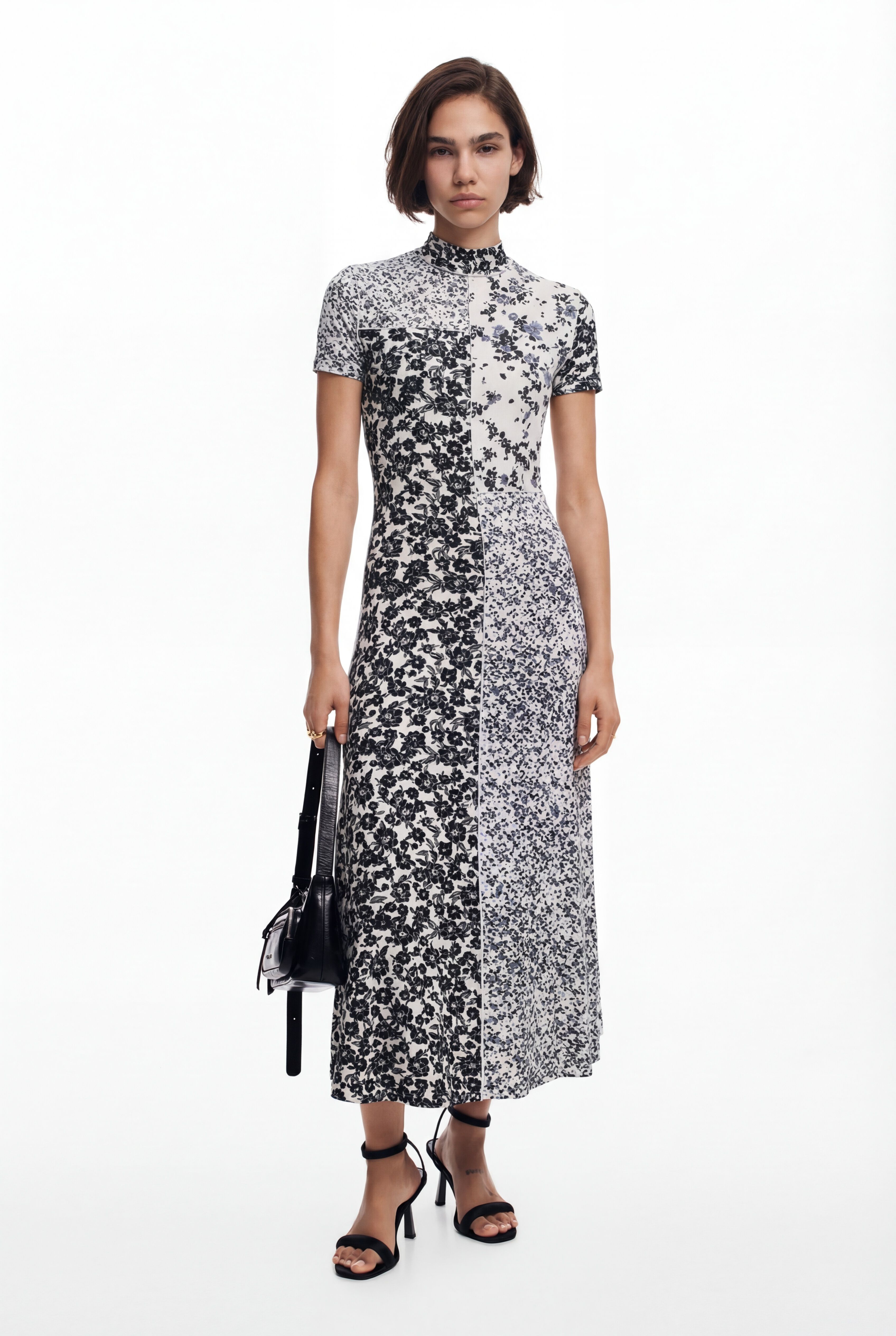 Desigual Bloemen midi-jurk in wit