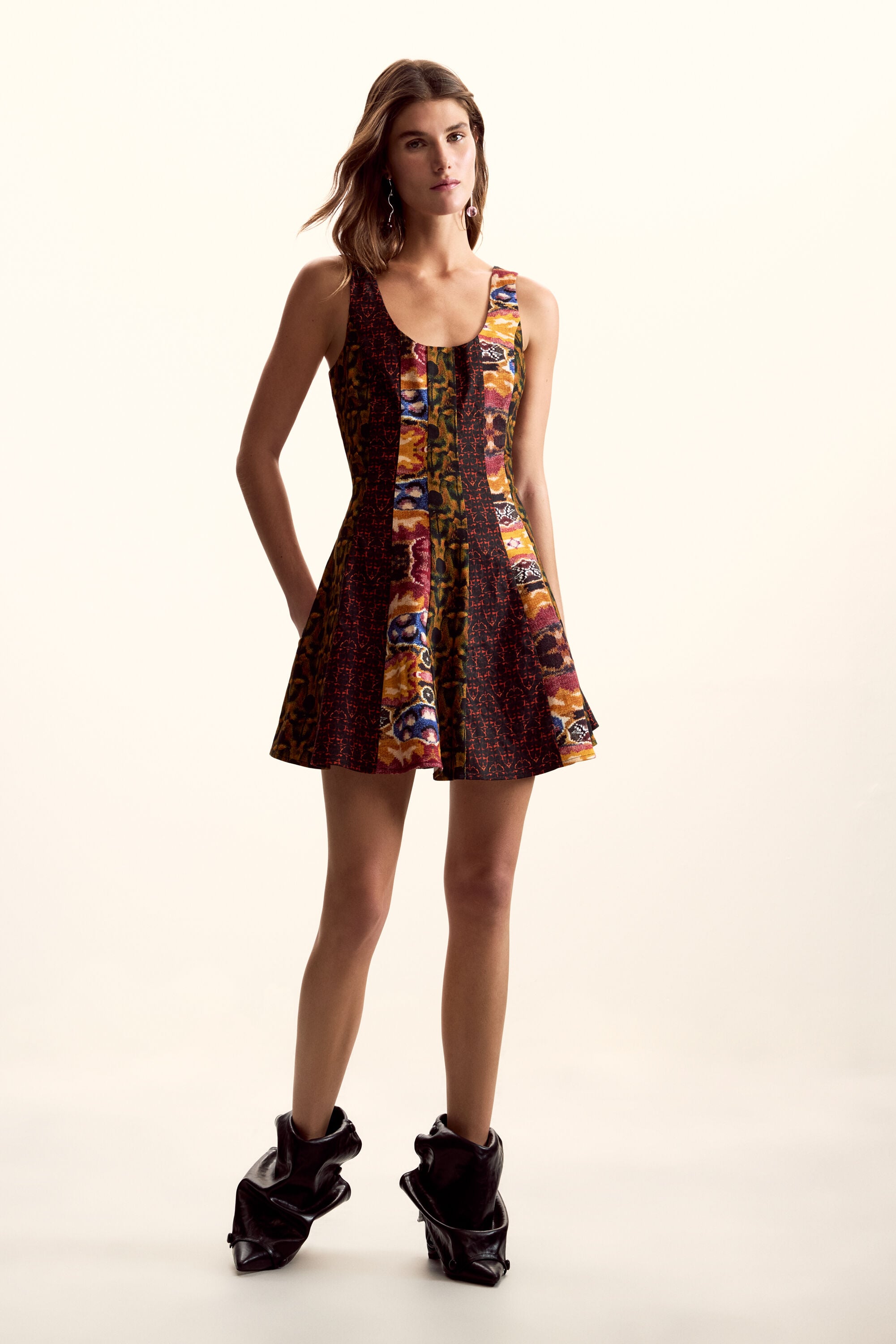 Desigual Jurkje met bandjes ontworpen door Mr. Christian Lacroix