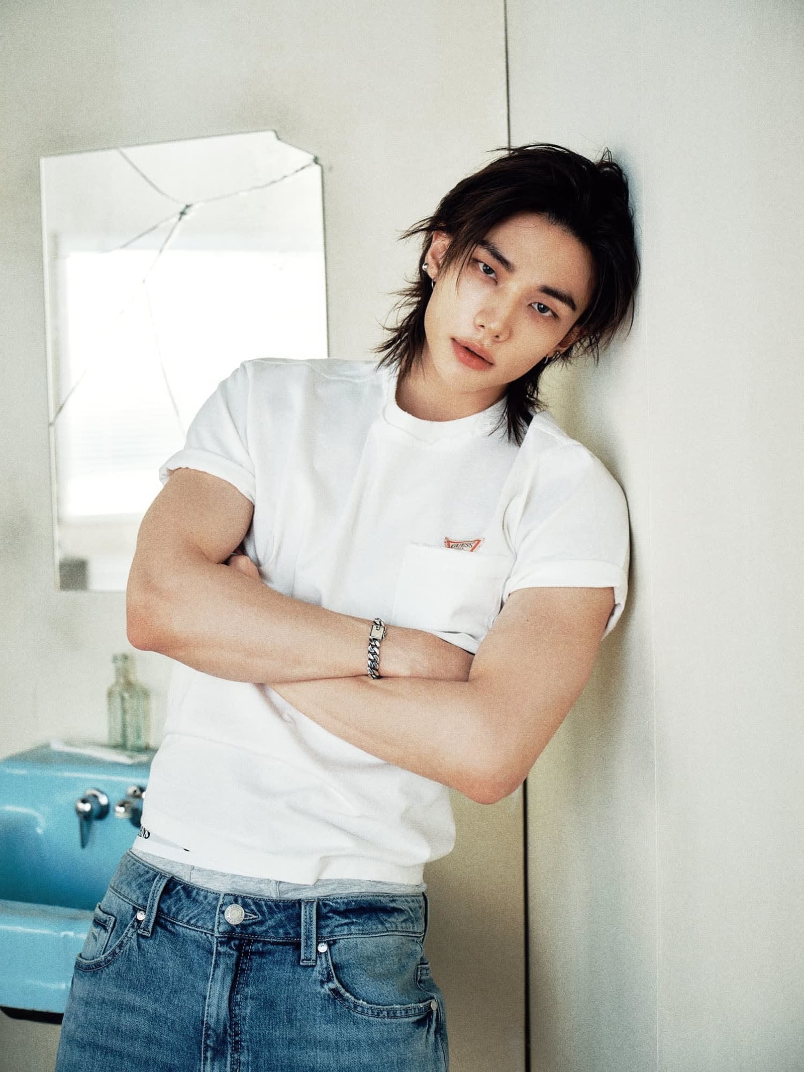 Guess Driehoek T-Shirt in wit