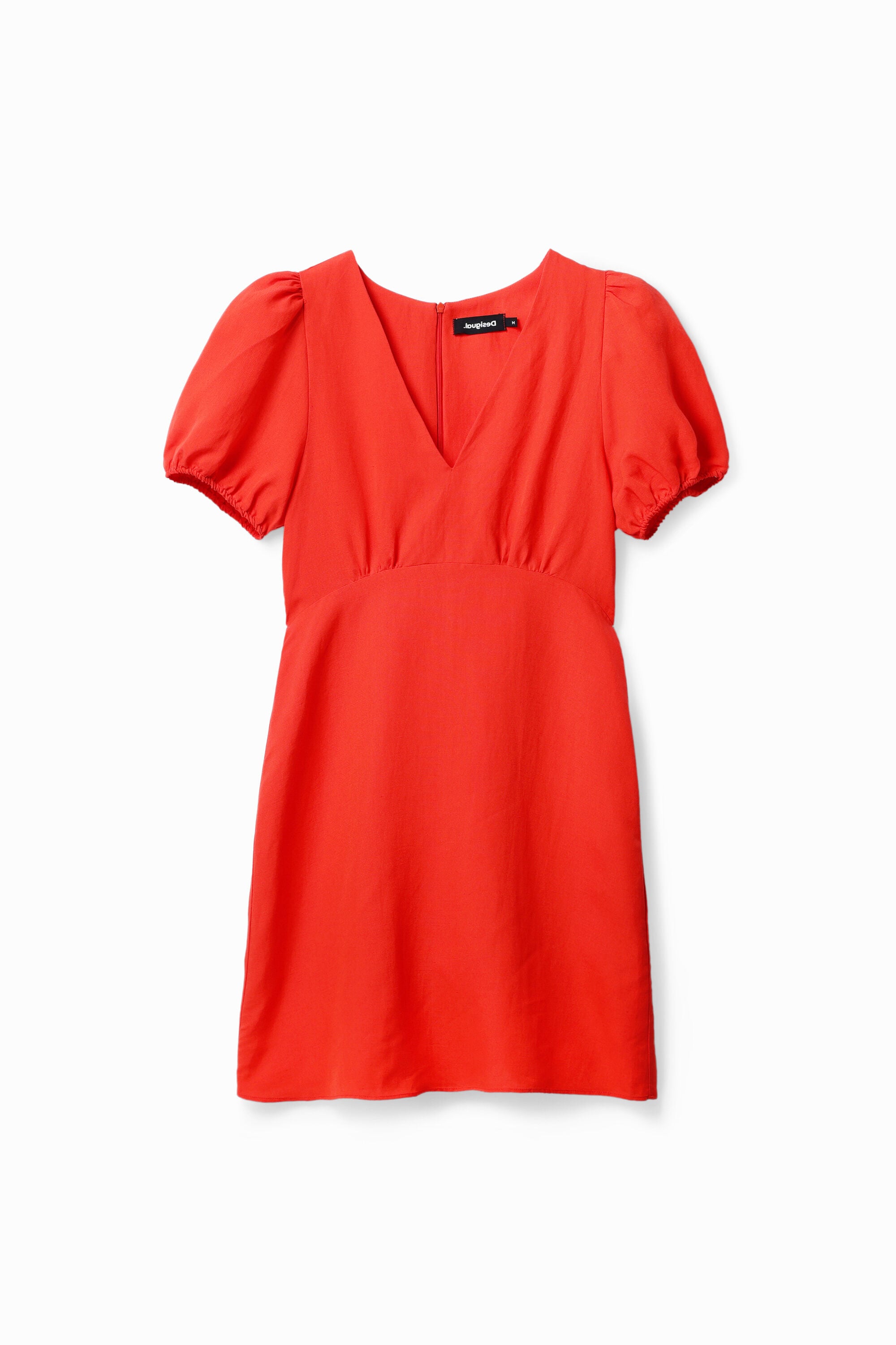 Desigual Korte jurk met pofmouwen in rood