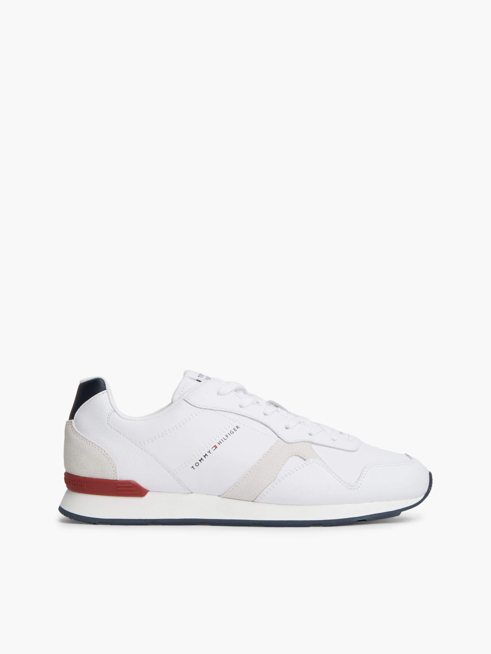 Tommy Hilfiger Leren sneaker met logo in reliëf in wit
