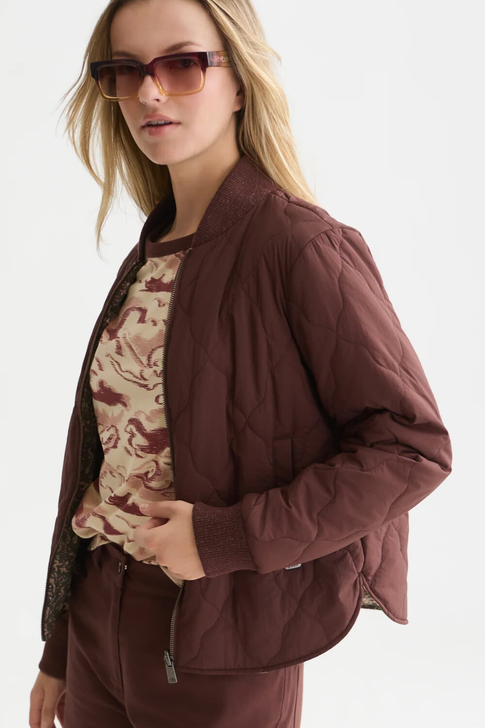 Scotch & Soda Scotch & Soda Bomberjas Reversible Quilted Bruin dames