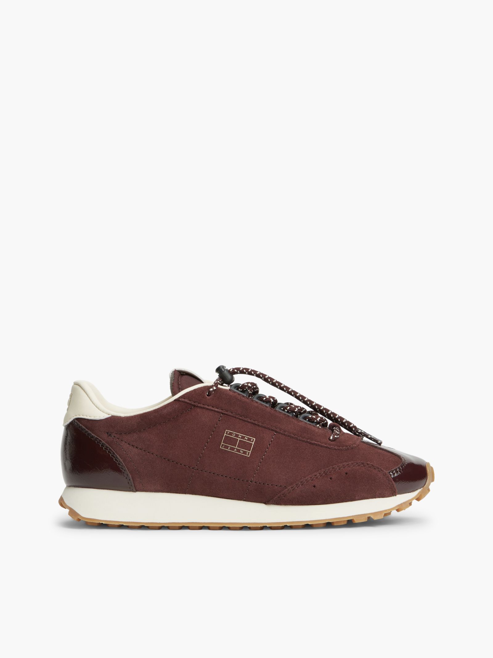 Tommy Jeans Archive suède sneaker met speed veters in bruin