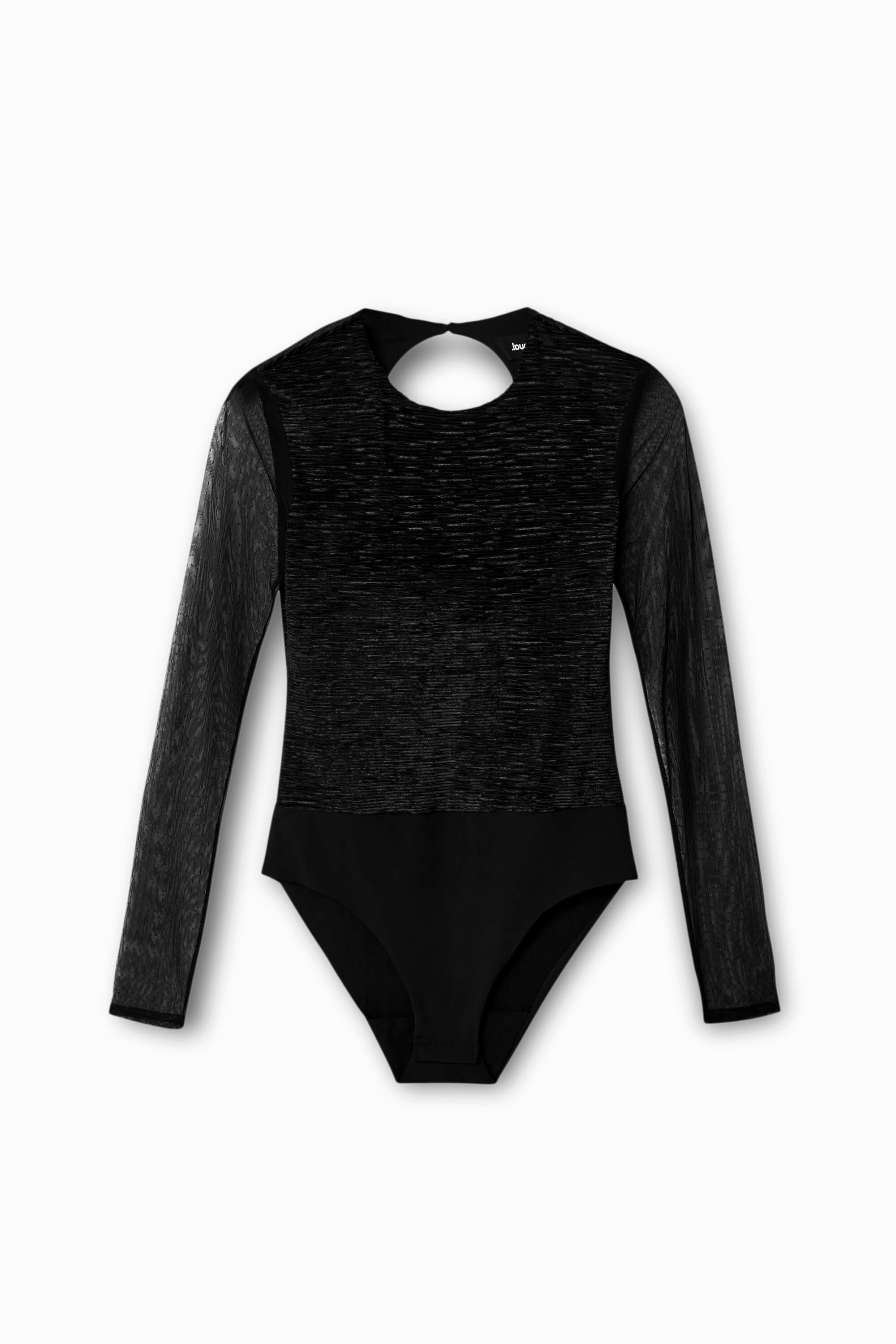 Desigual Body met mouwen van doorschijnende tule