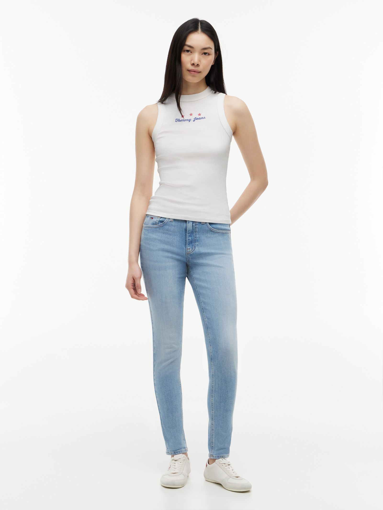 Tommy Jeans Nora Medium Rise Skinny Jeans met Fading in blauw
