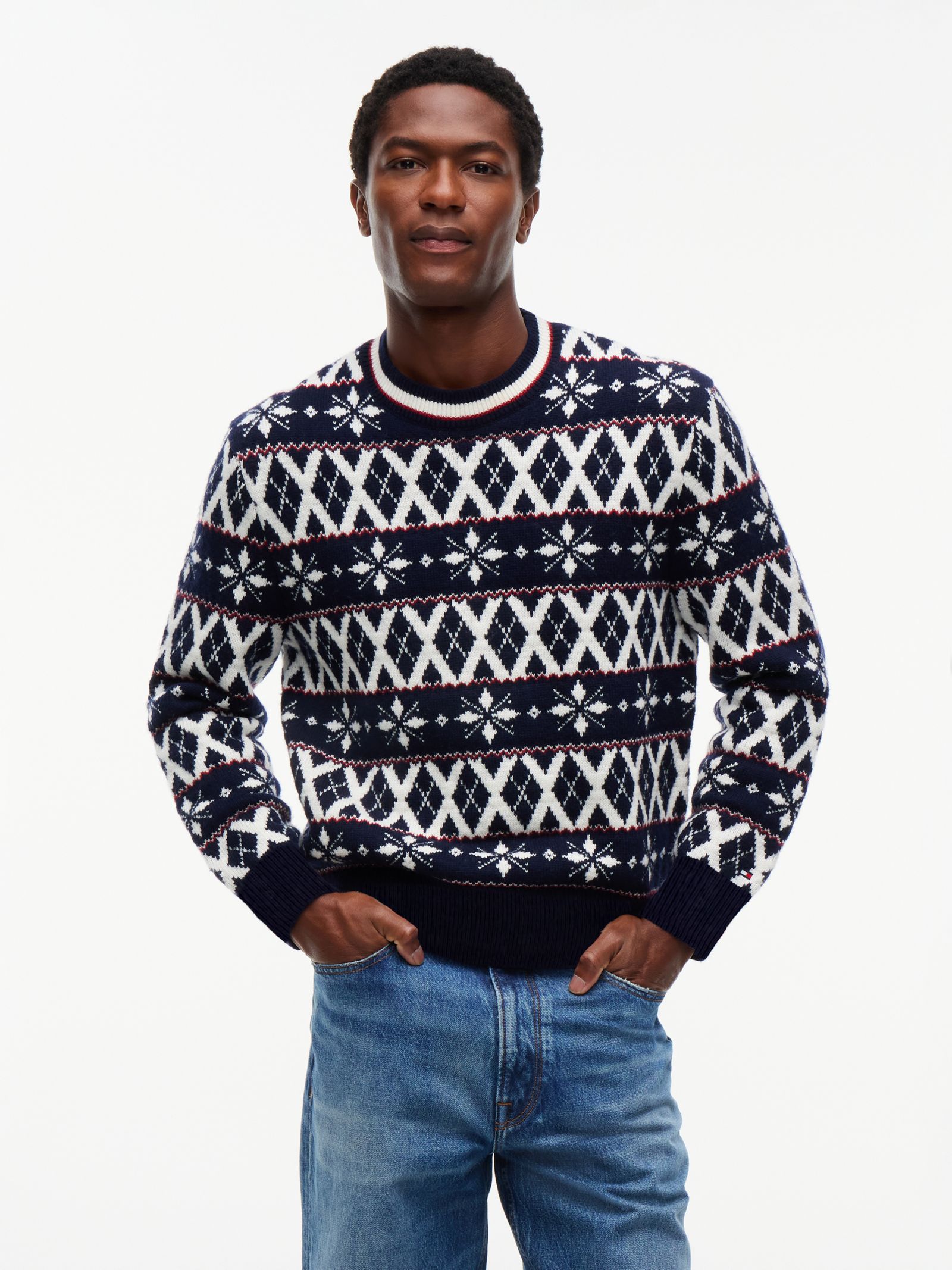 Tommy Hilfiger Wolmix trui met Fair Isle patroon