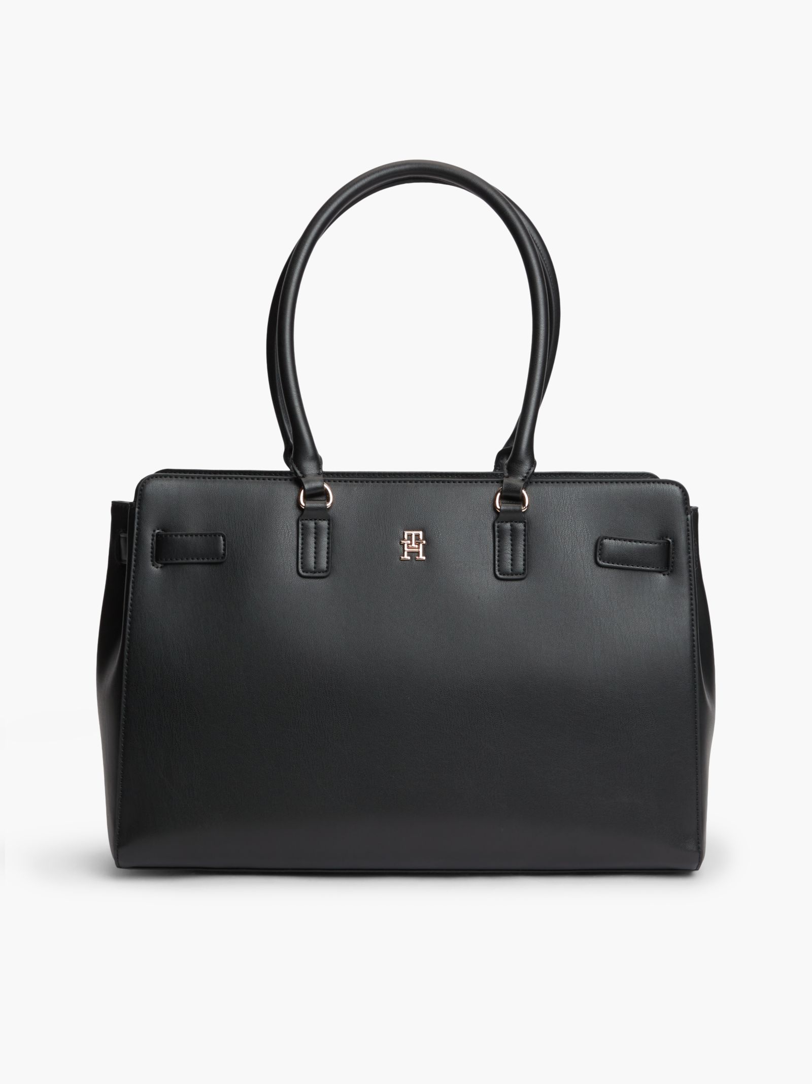 Tommy Hilfiger Shopper met metalen TH Monogram in zwart