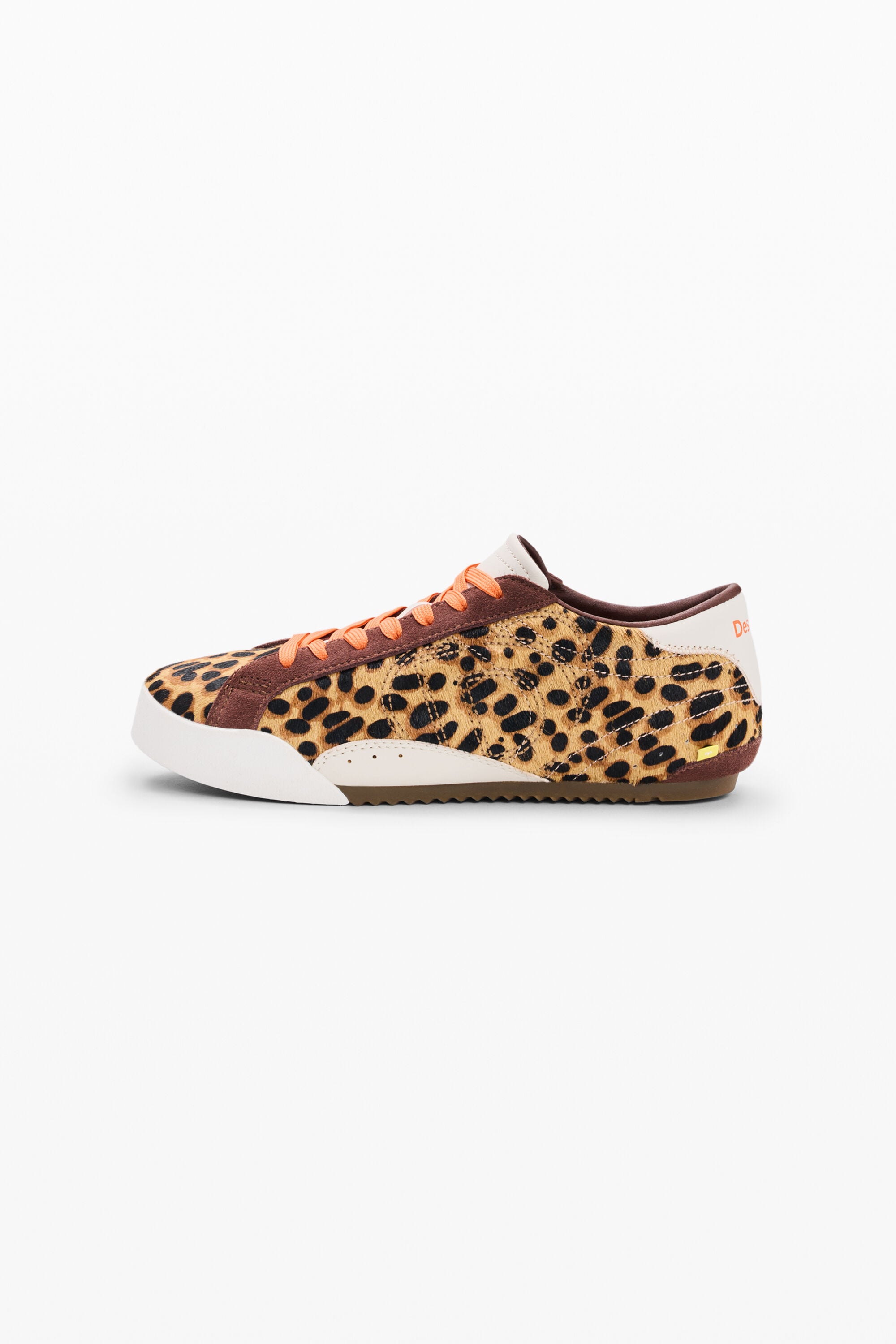 Desigual Sneakers met dierenprint 100% leer in beige