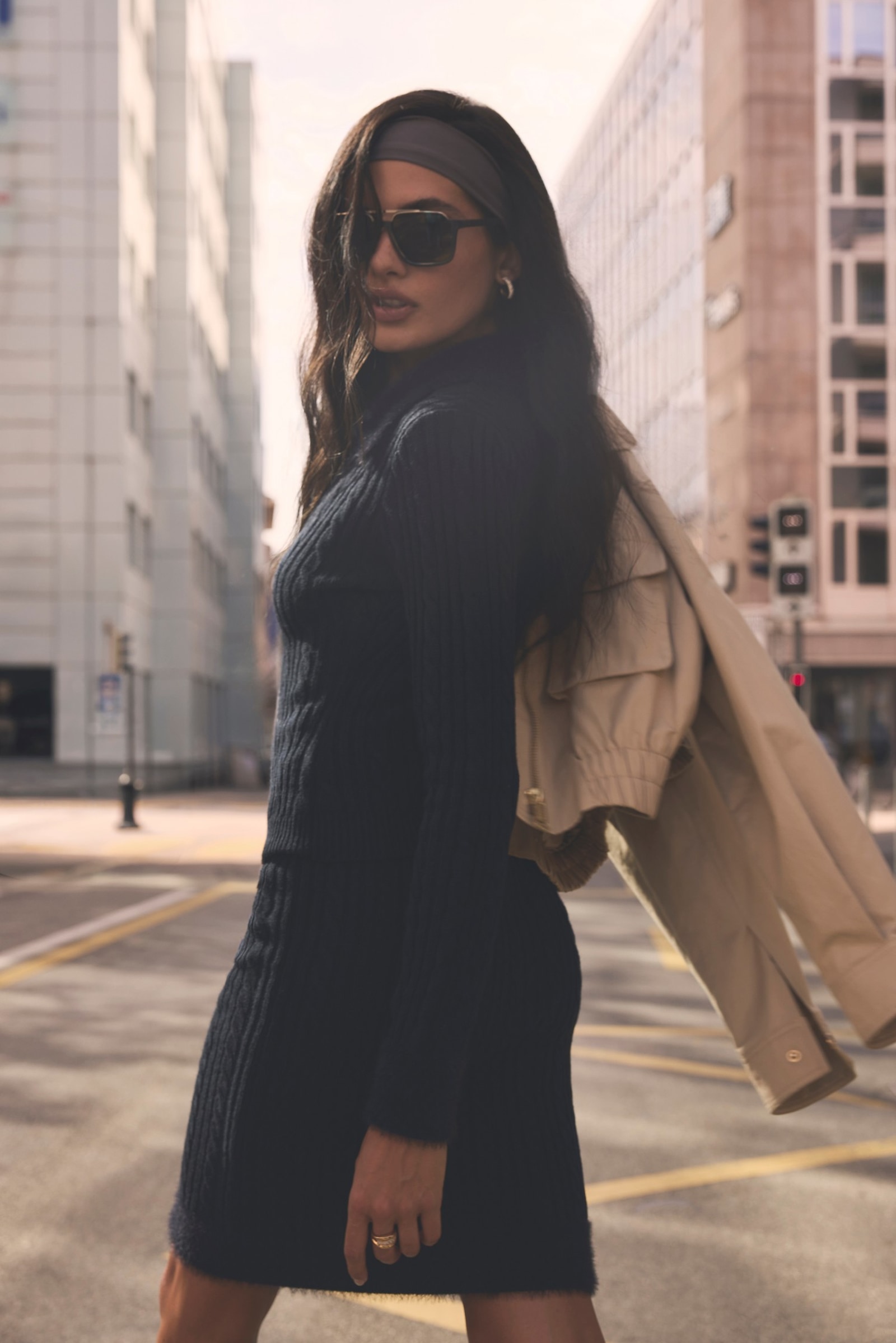 Guess Gebreide Midirok in zwart