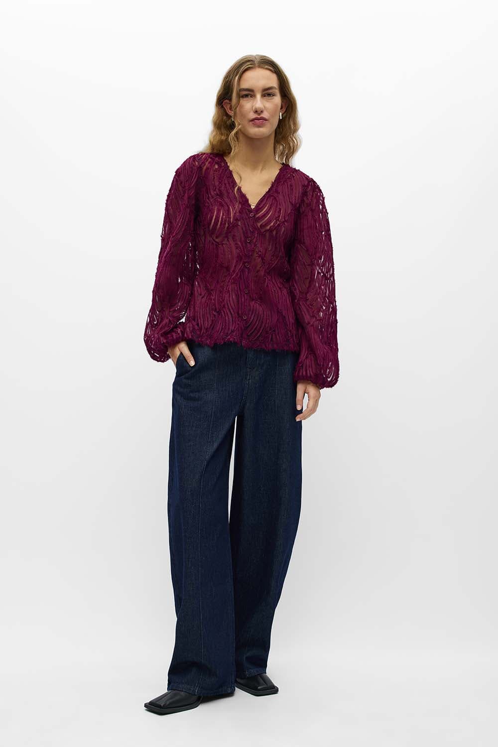 Object Top Lucie Luka Bordeaux Rood dames
