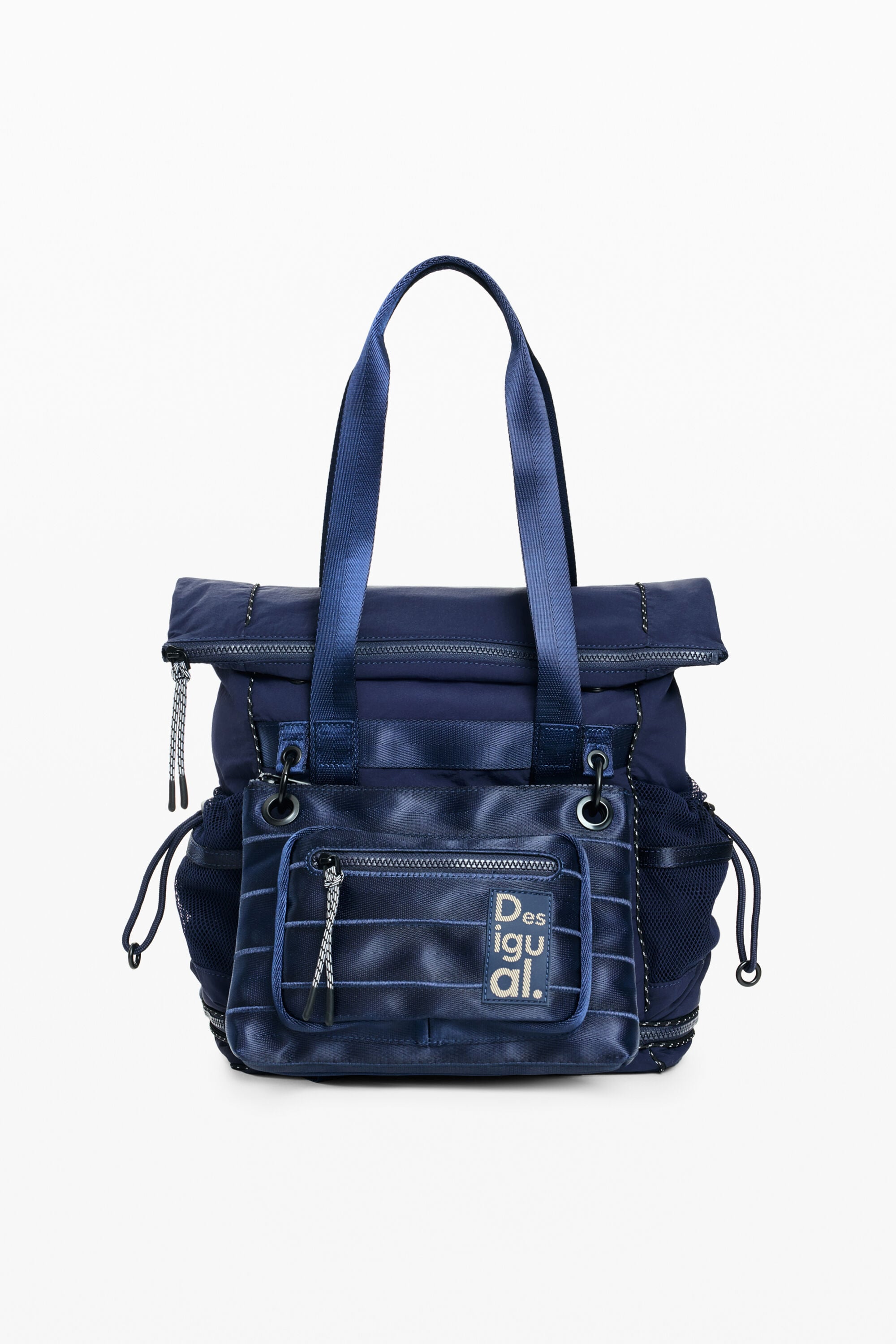 Desigual Grote nylon rugzak met meerdere draagopties in marine