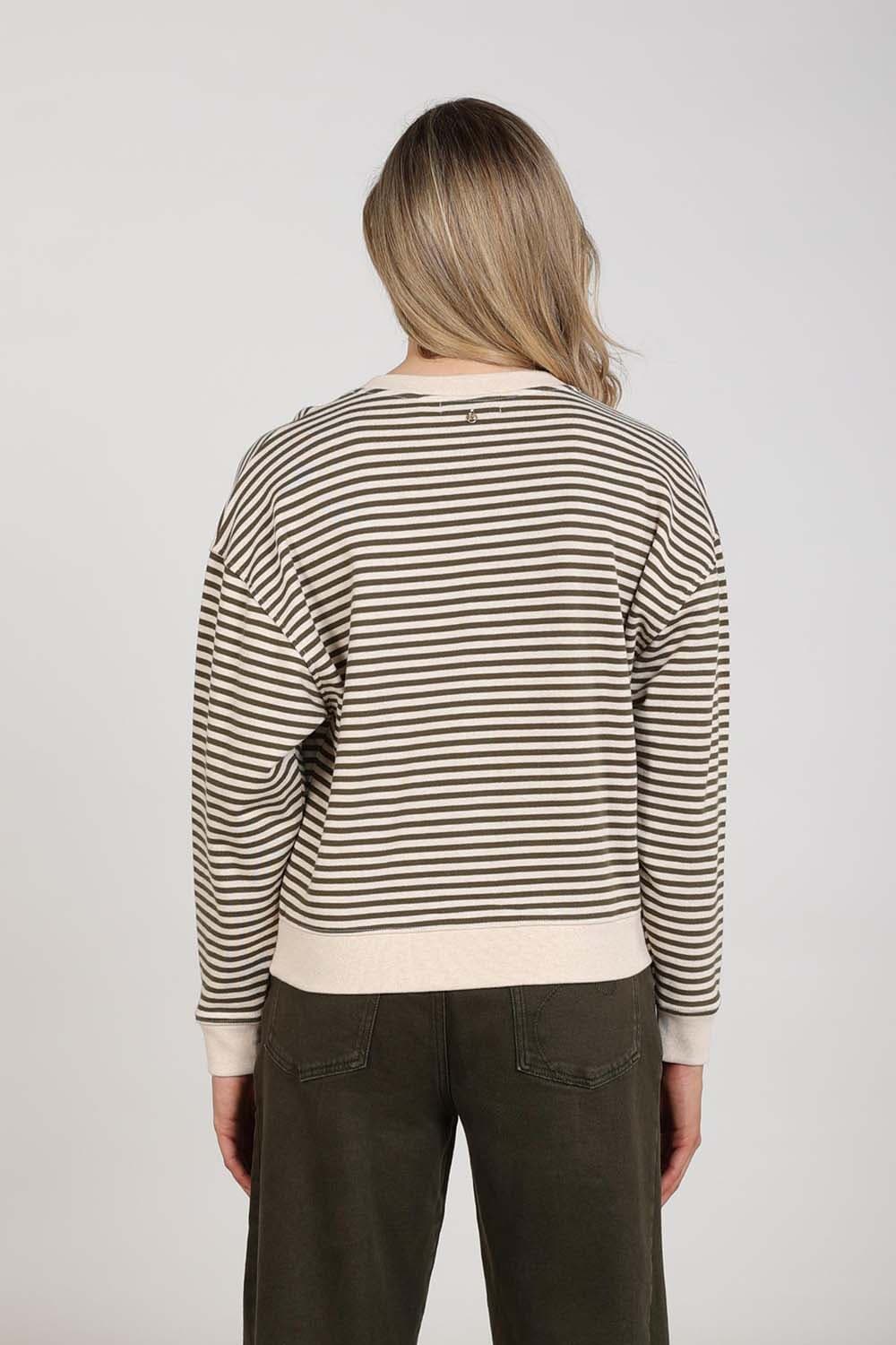 Nukus Sweater Nelly Stripe Groen dames