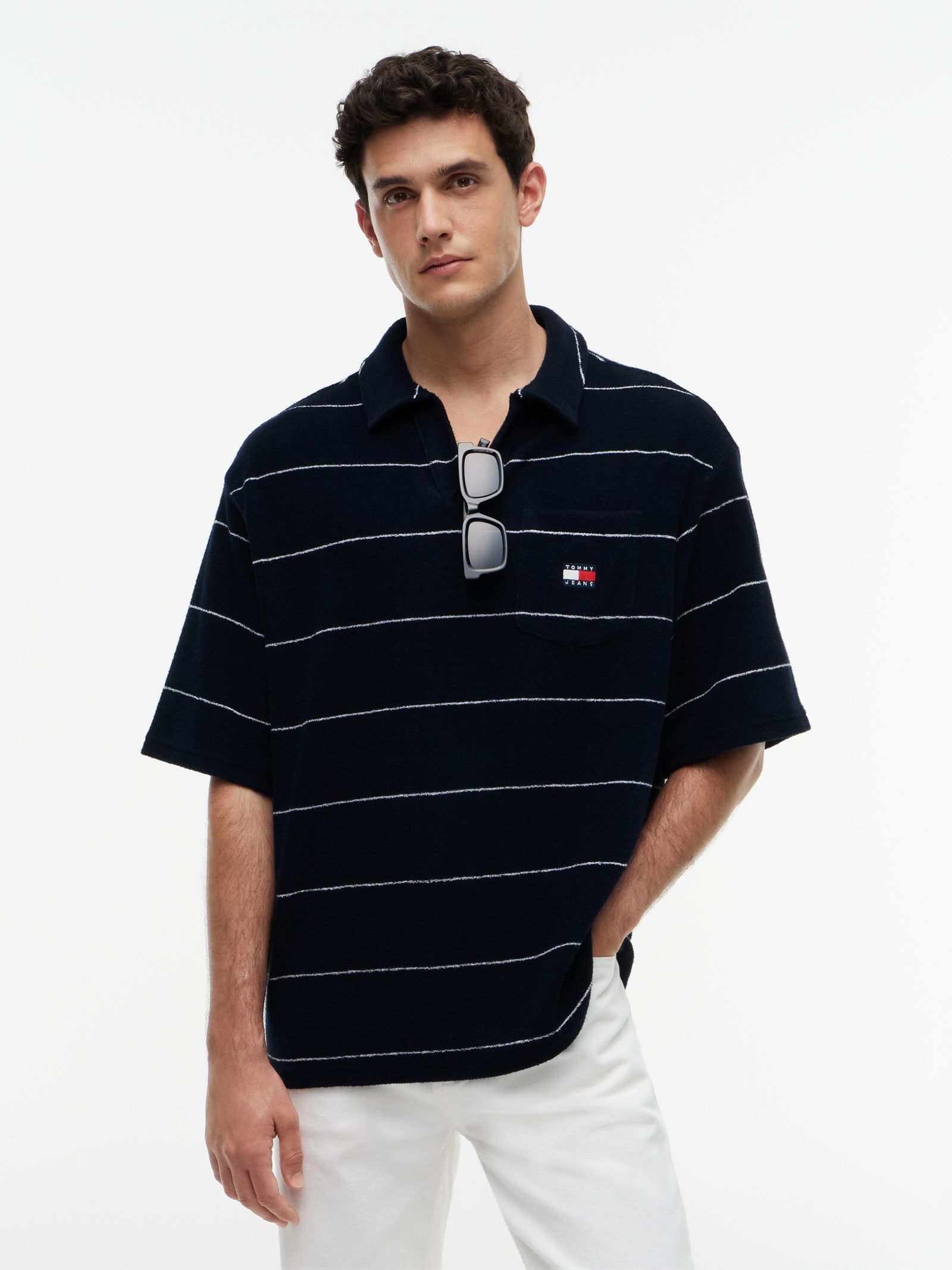 Tommy Jeans 90s regular fit polo van badstof