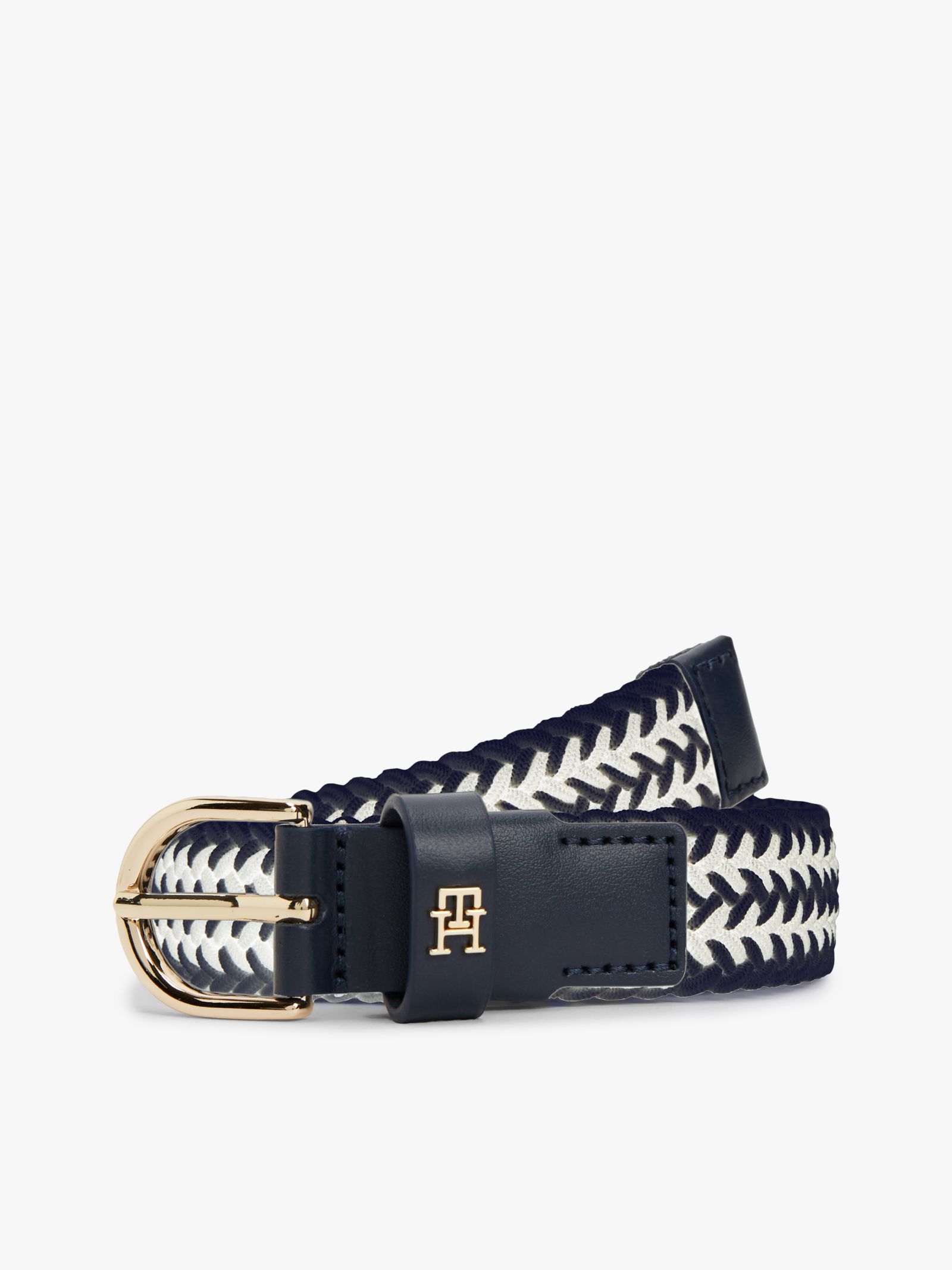 Tommy Hilfiger Essential gevlochten elastische riem met TH Monogram in marine