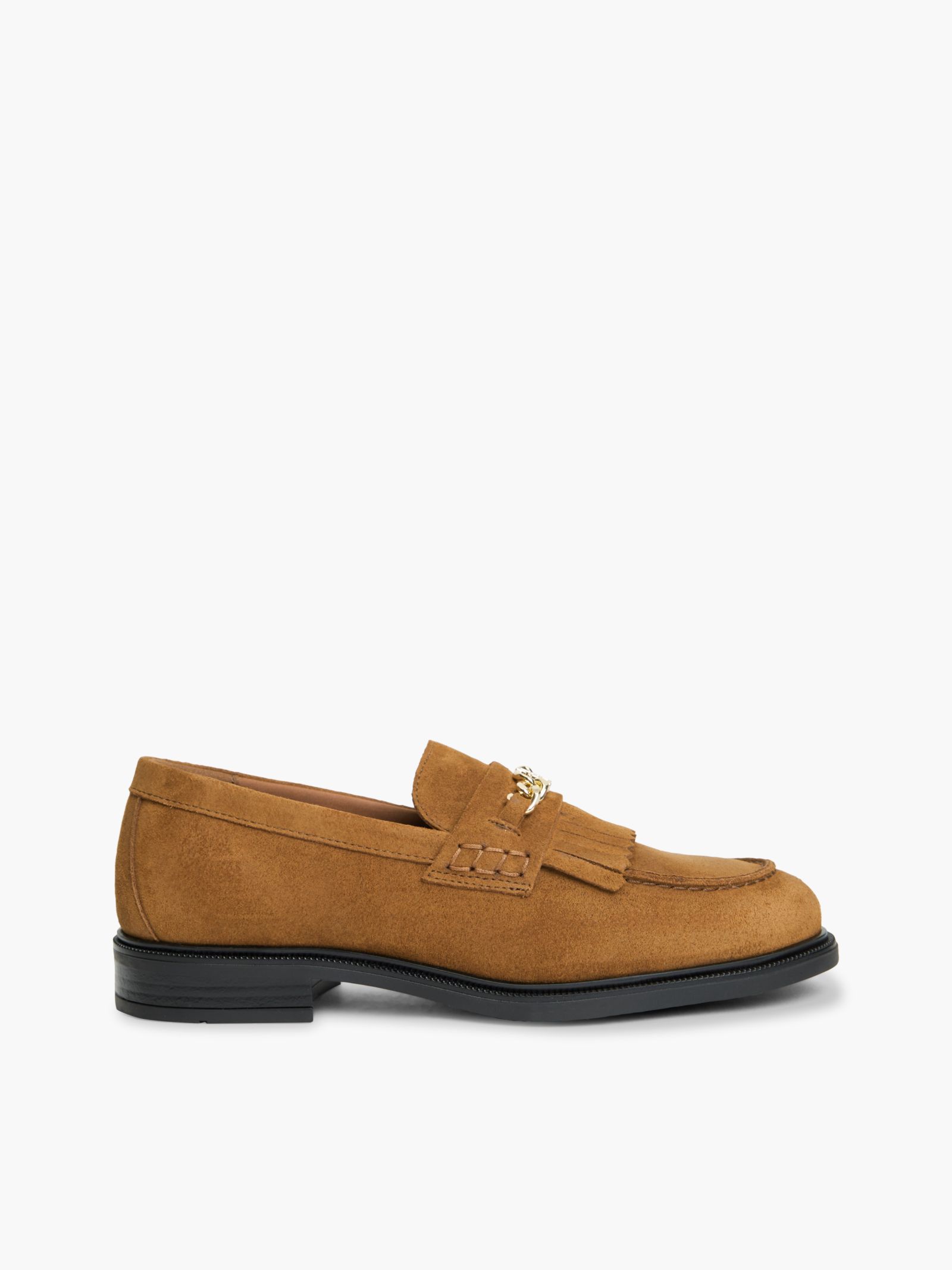 Tommy Hilfiger suède horsebit loafer met franje in bruin
