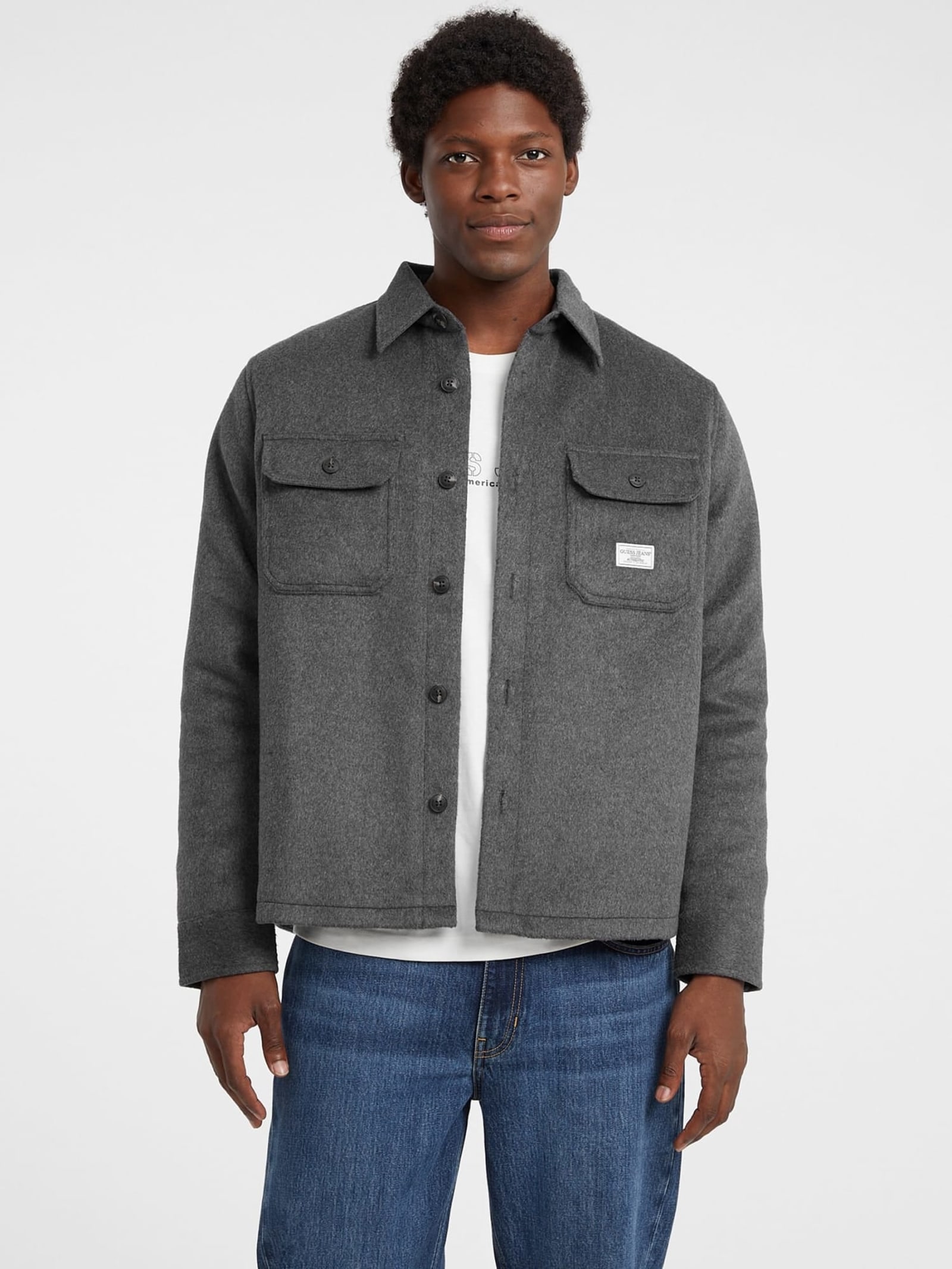 Guess Overshirt Van Gemengde Wol
