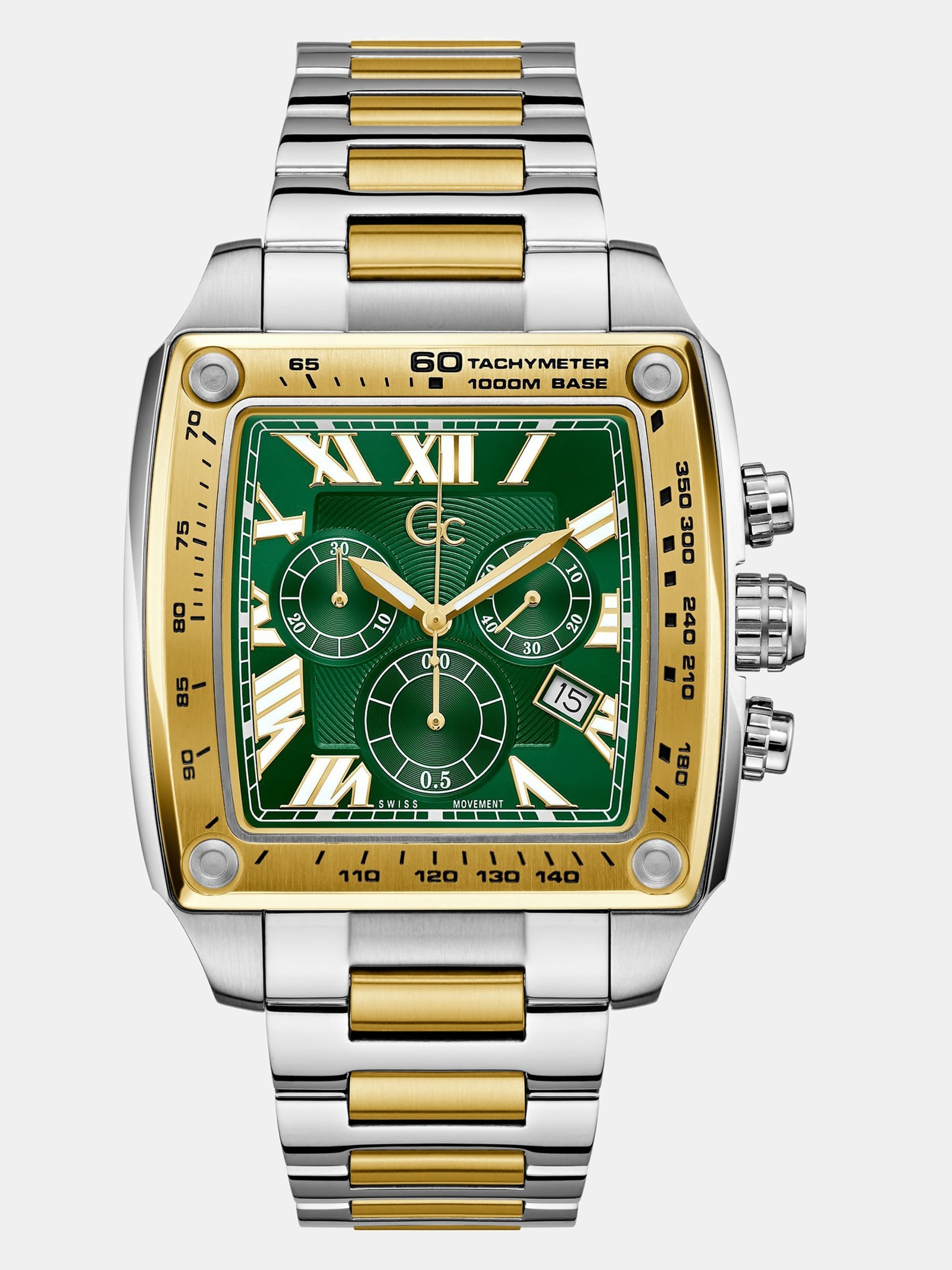 Guess Gc Analoog Horloge Van Roestvrij Staal 45 Mm in zilver
