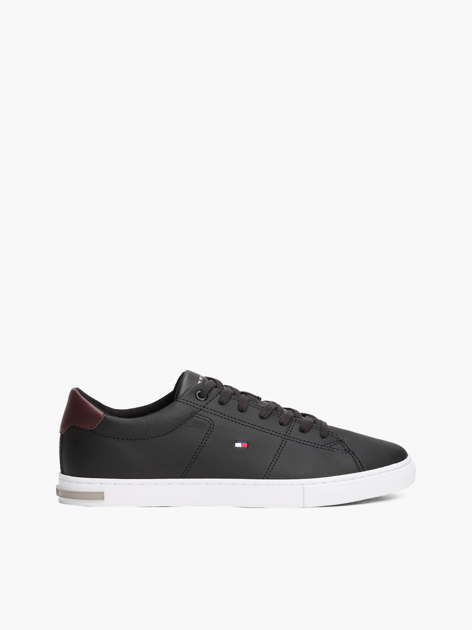 Tommy Hilfiger Essential Leren Gevulkaniseerde Sneaker in zwart