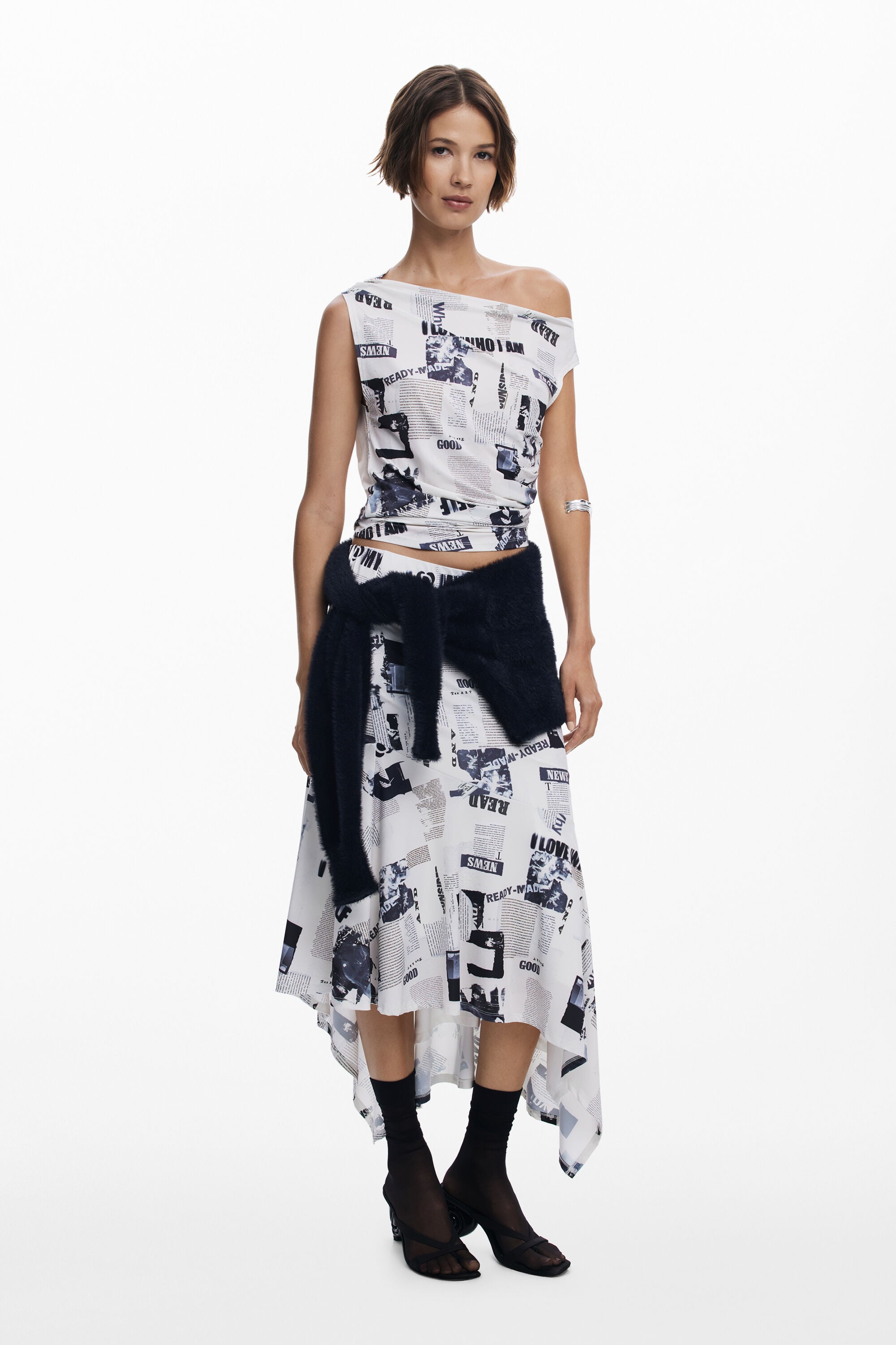 Desigual Asymmetrische krantenrok