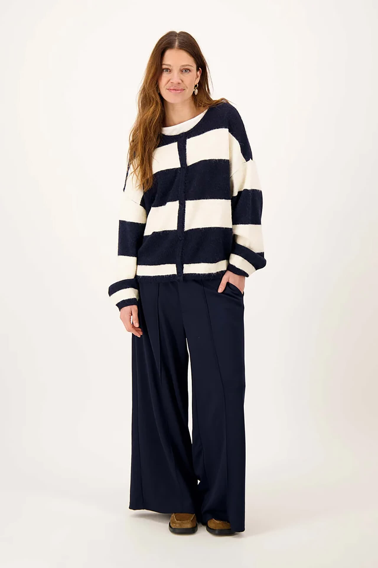 Zusss Broek Bandplooi Navy dames