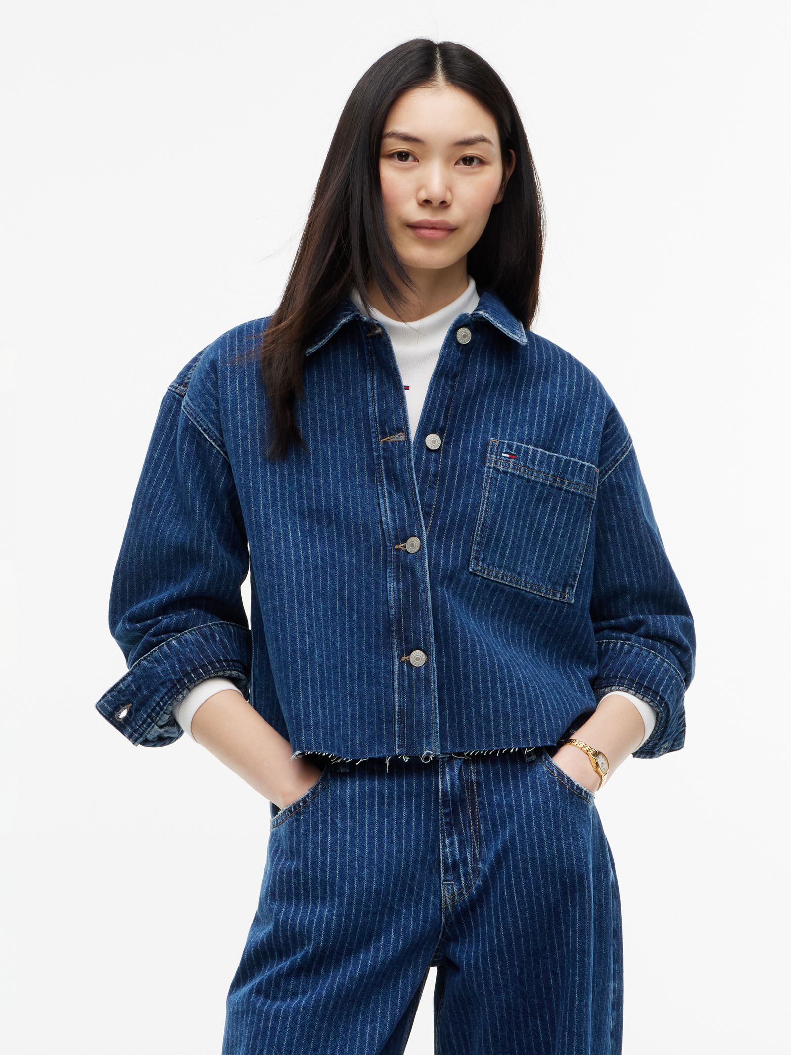 Tommy Jeans Relaxed denim overhemd met strepen