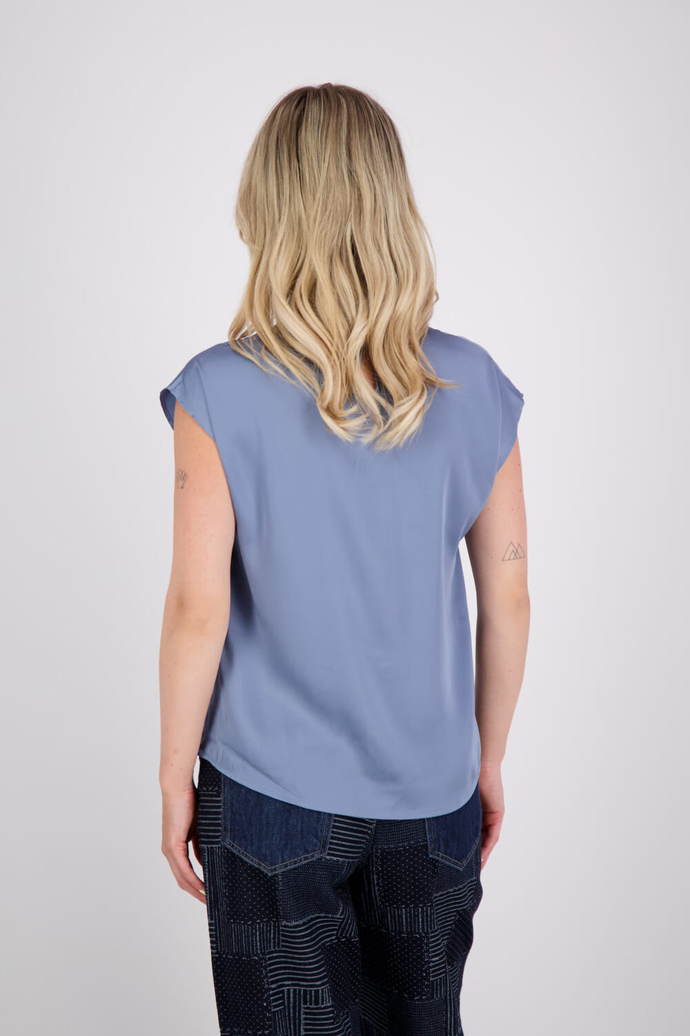 Neo Noir Top Fleur Drapy Blauw dames