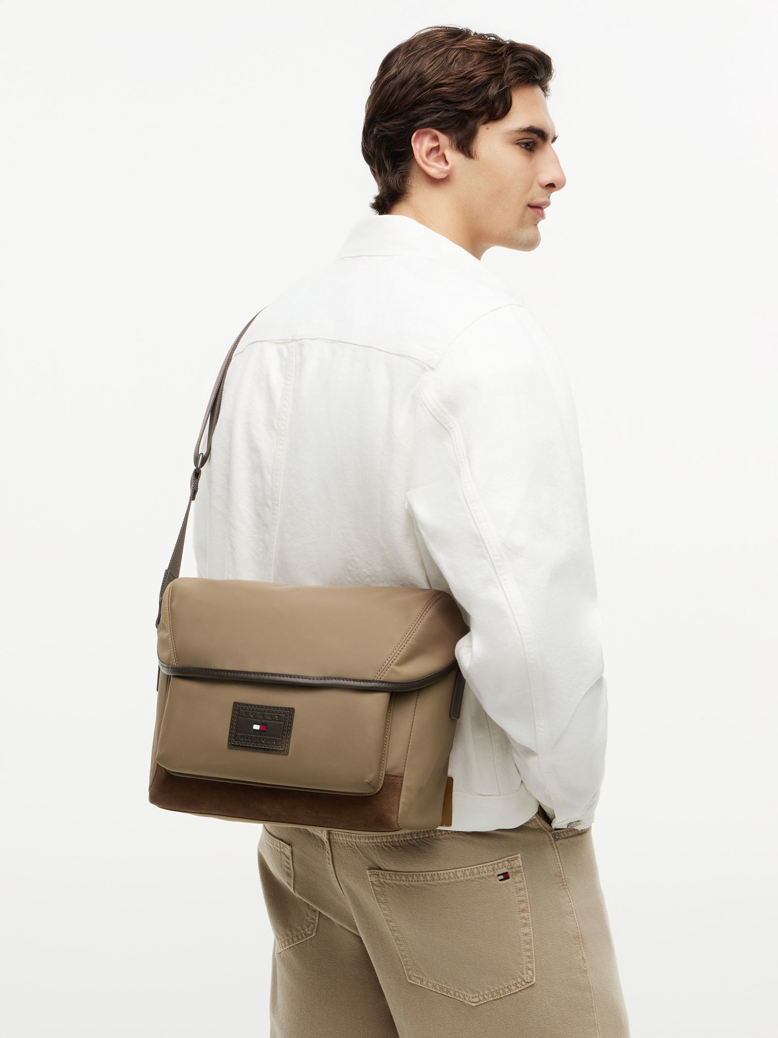 Tommy Hilfiger Heritage Crossbodytas met logopatch in beige