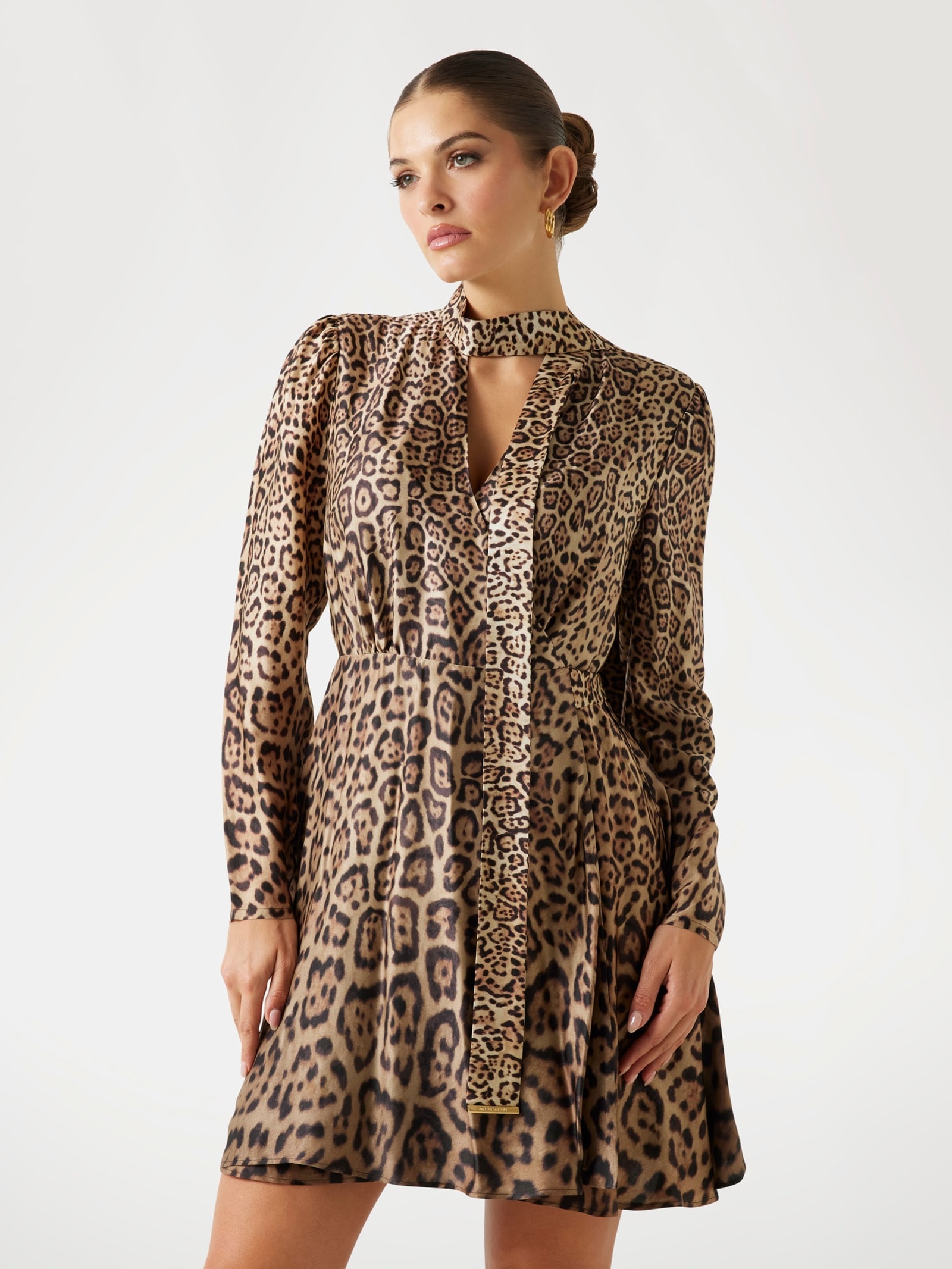 Guess Marciano Satijn Jurk Luipaardprint