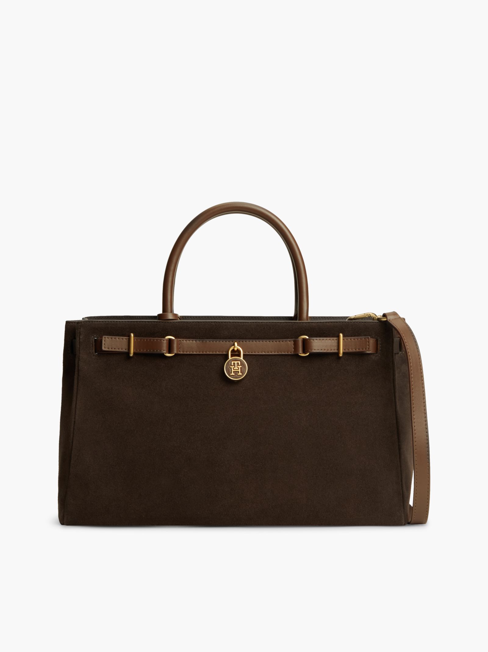 Tommy Hilfiger The American Icon suède shopper in bruin