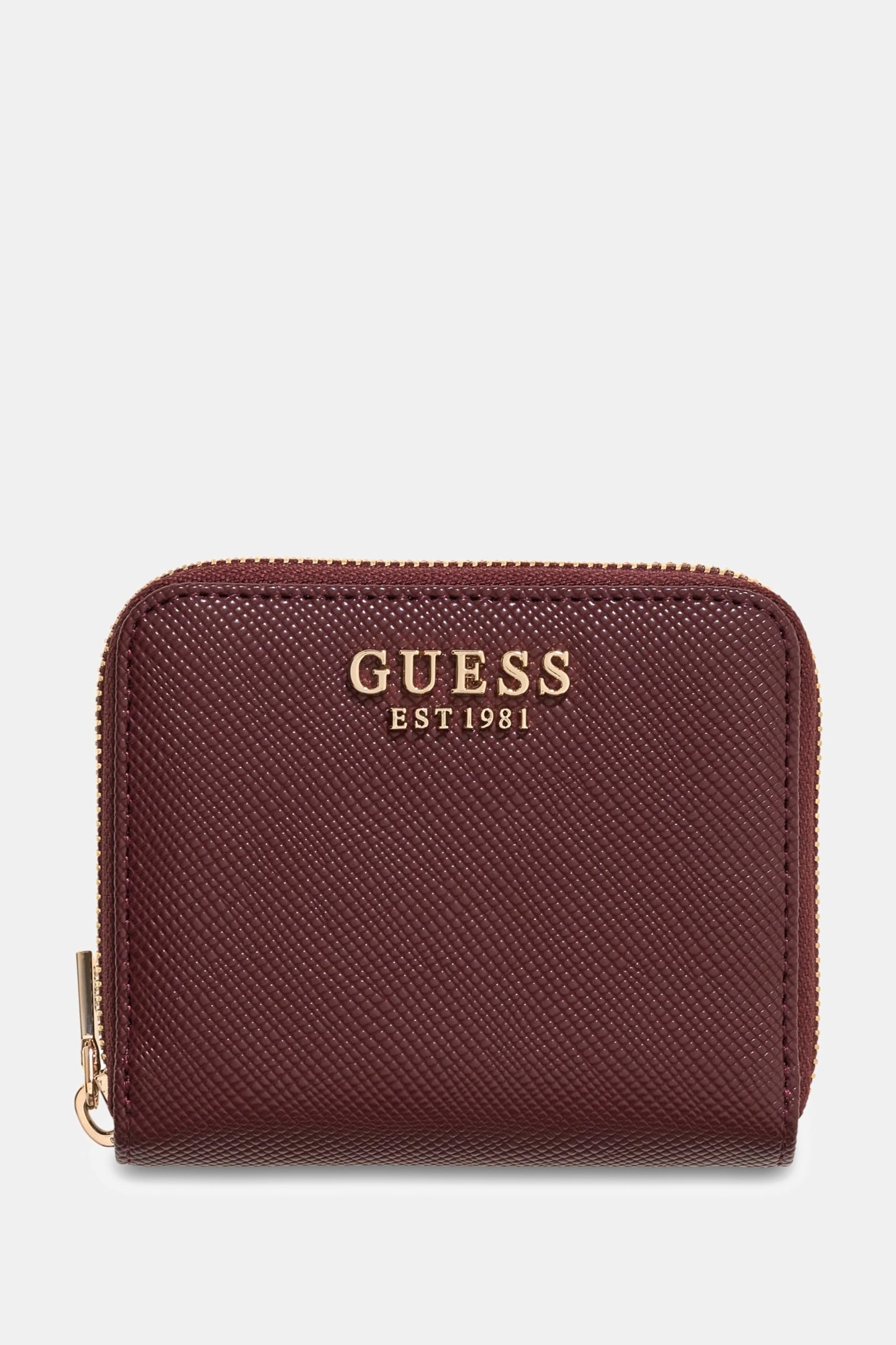 Guess Mini-Portefeuille Laurel Saffiano in bruin