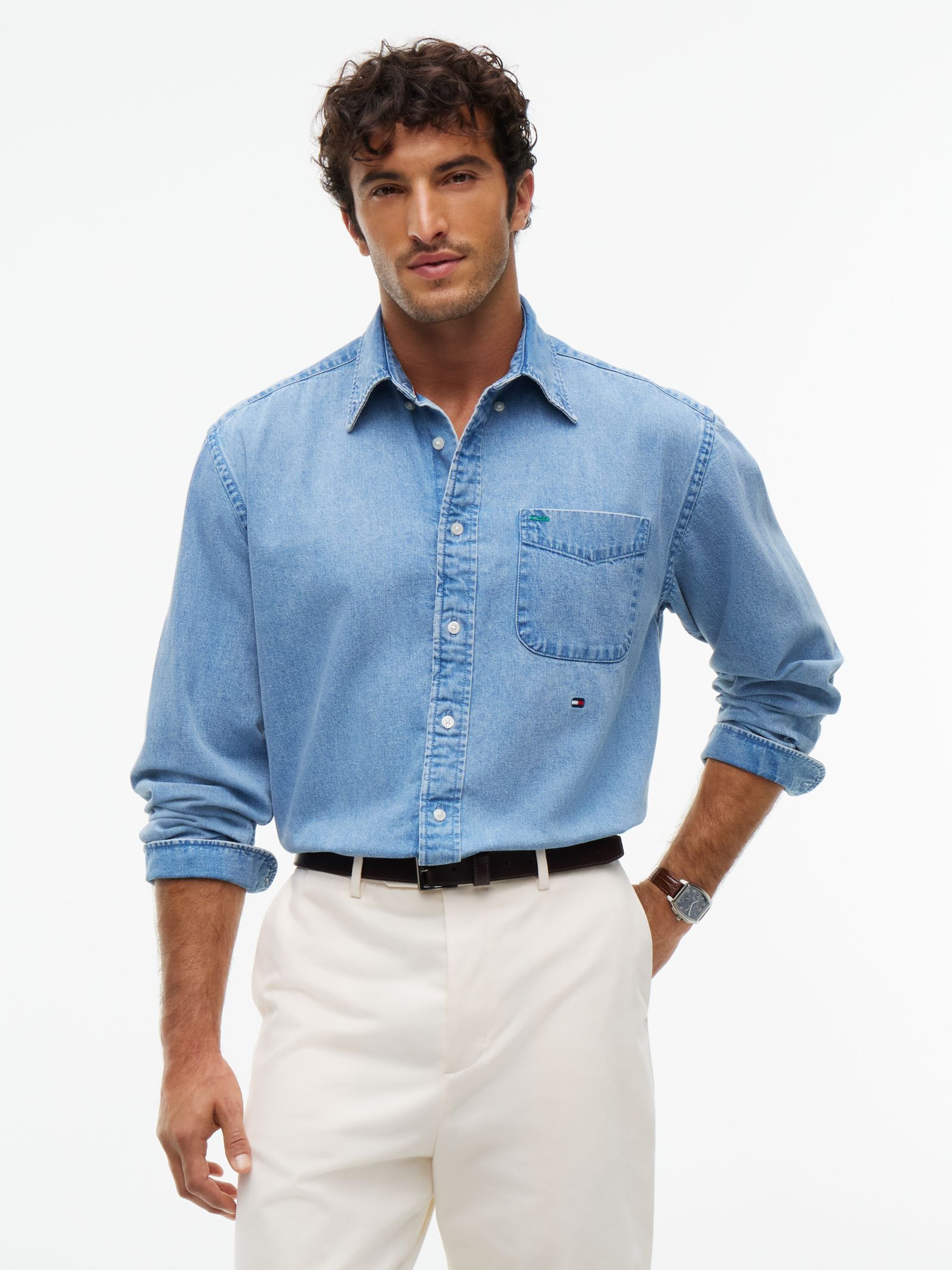 Tommy Hilfiger Relaxed fit denim button down overhemd