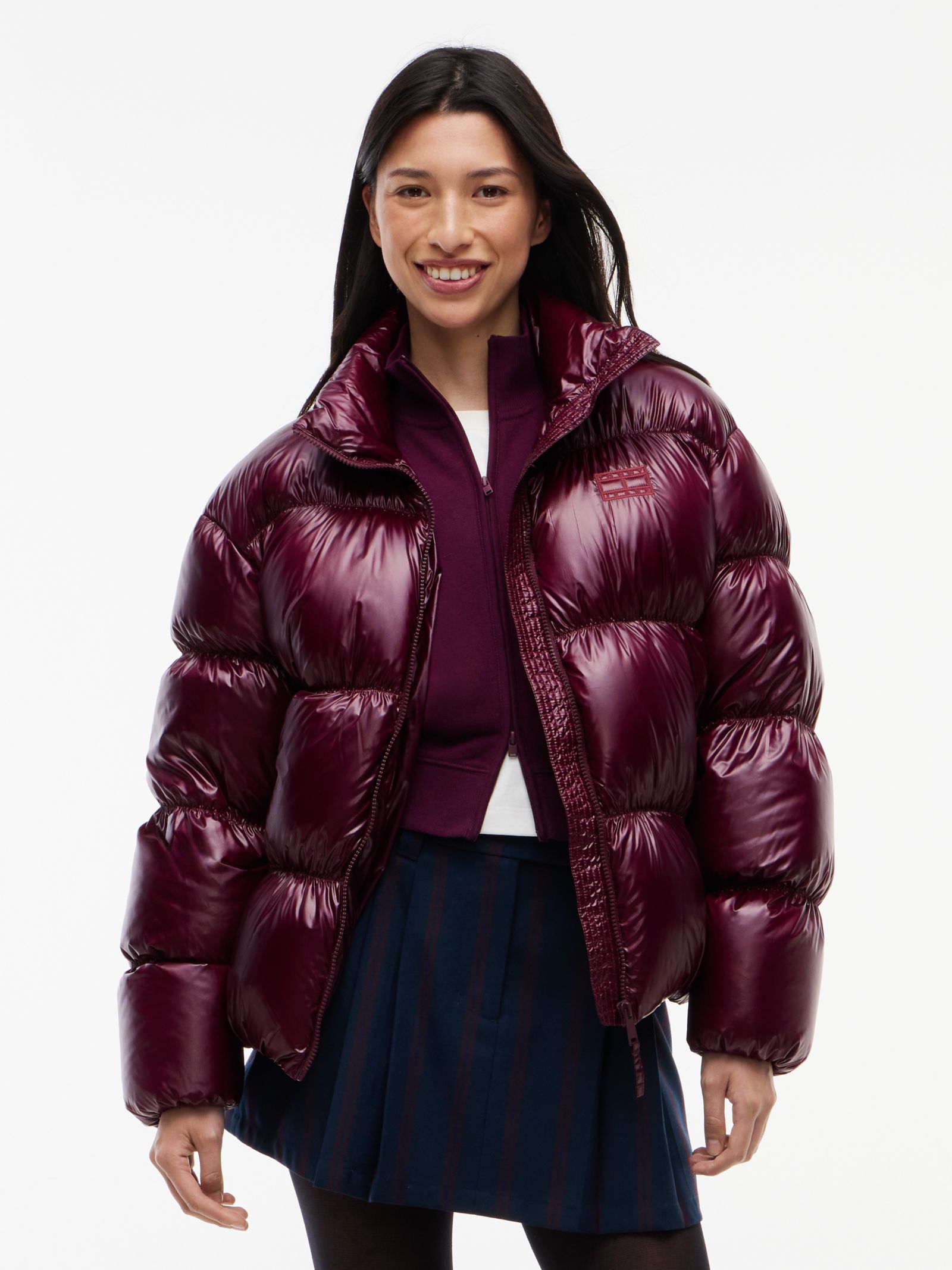Tommy Jeans Relaxed glanzend ripstop puffer jack met dons