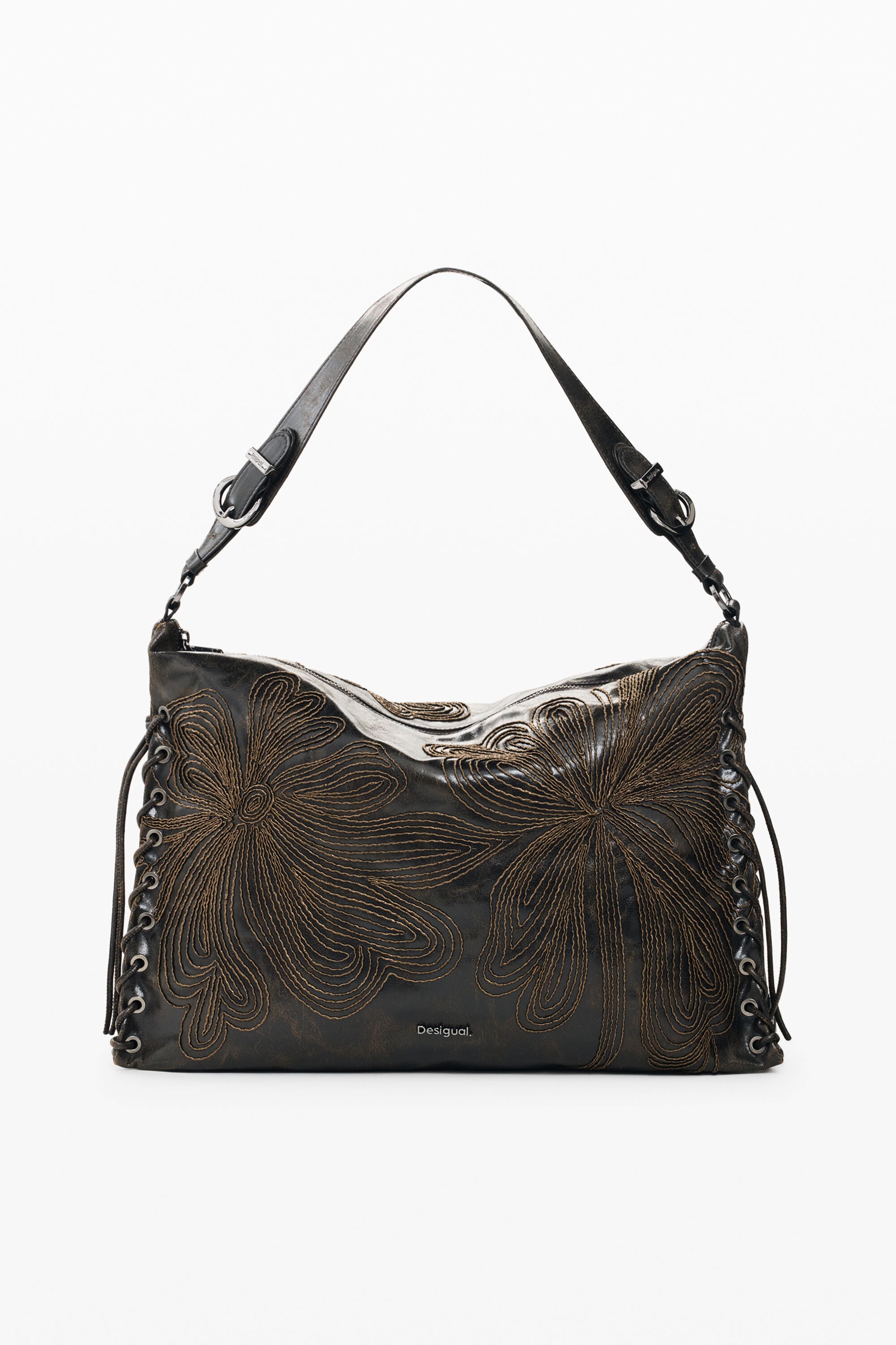 Desigual Grote schoudertas in bruin